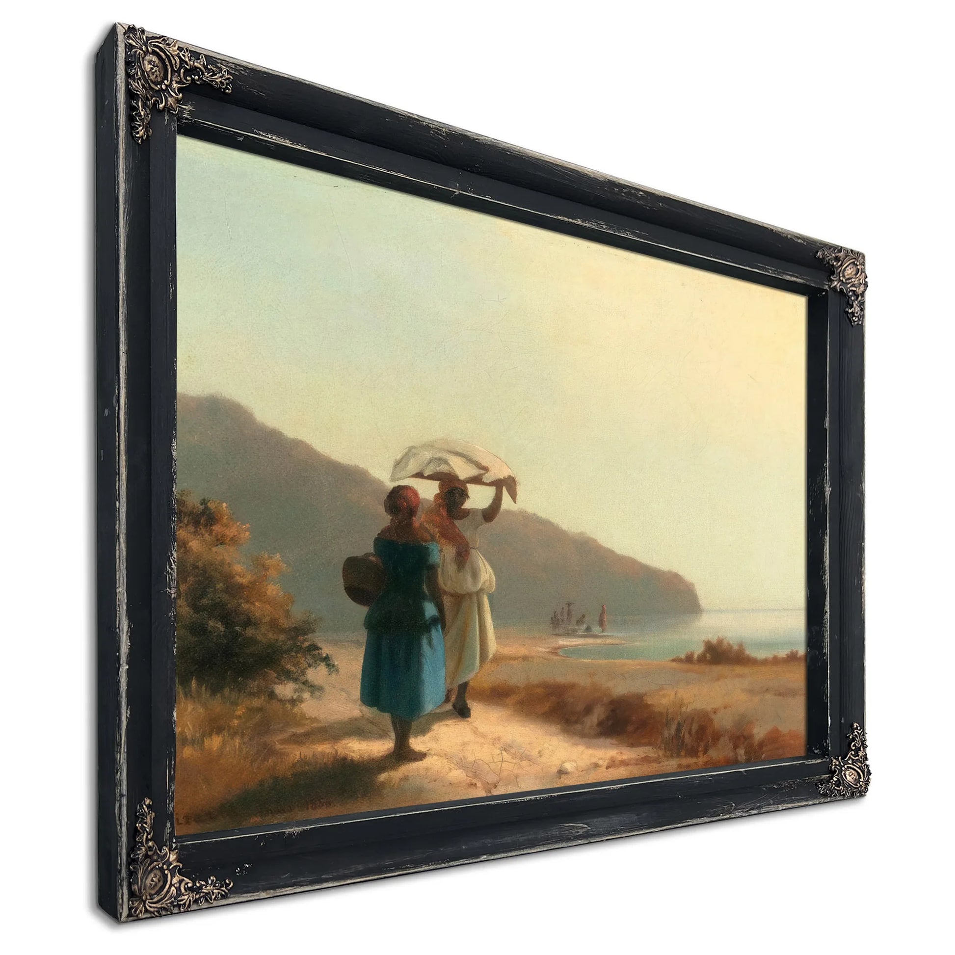 Deux Femmes Causant Au Bord De La Mer Saint Thomas By Camille Pissarro Fine Art Print