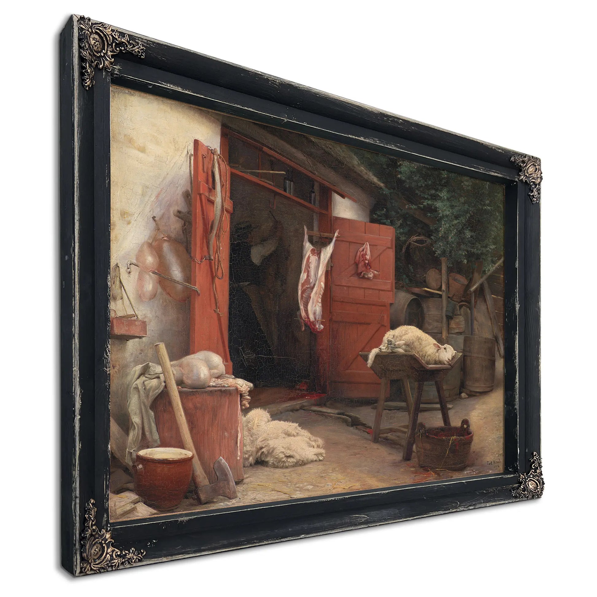 A Slaughterhouse In Hellebaek by Carl Bloch