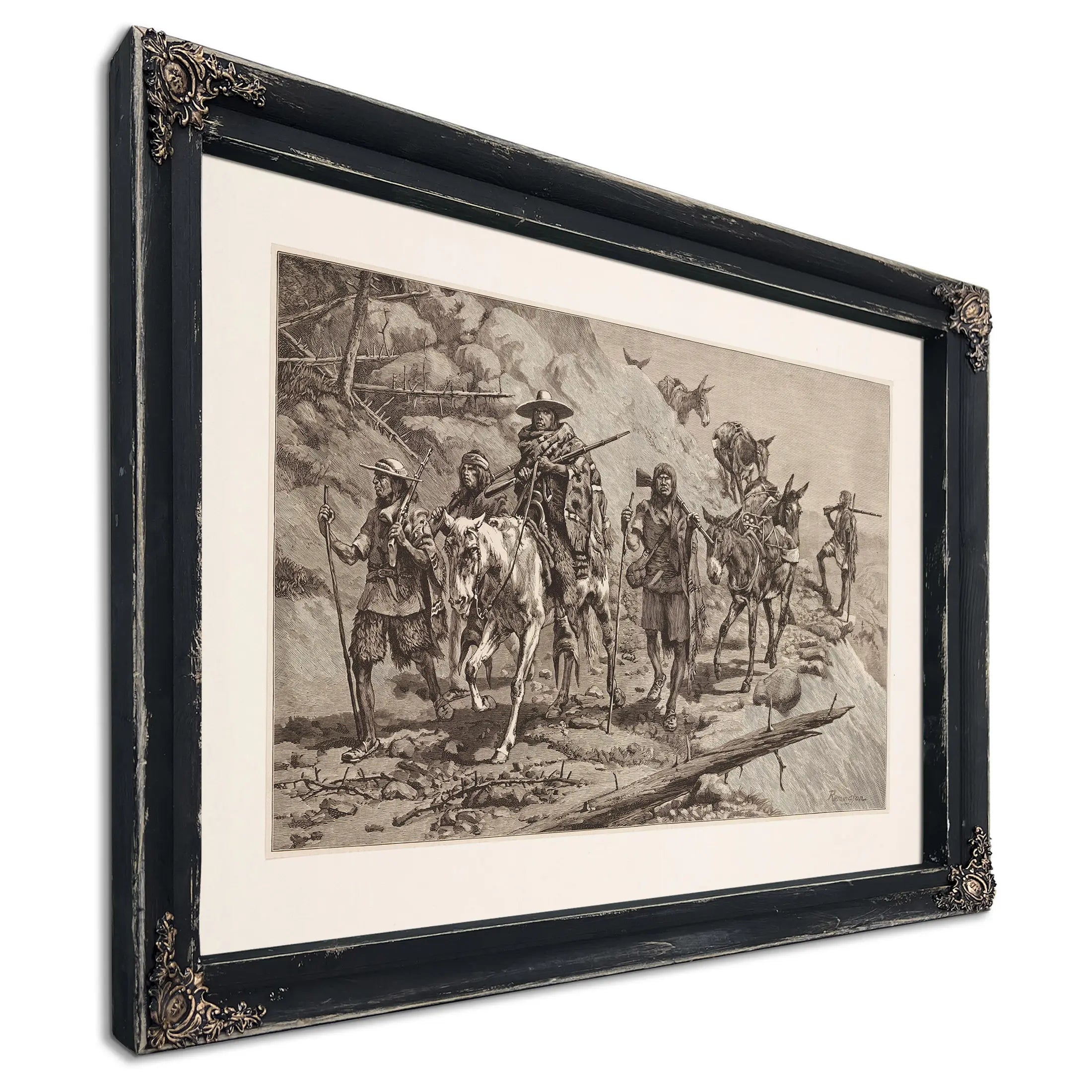 Pima Indians Convoying A Silver Train In Mexico by Frederic Remington