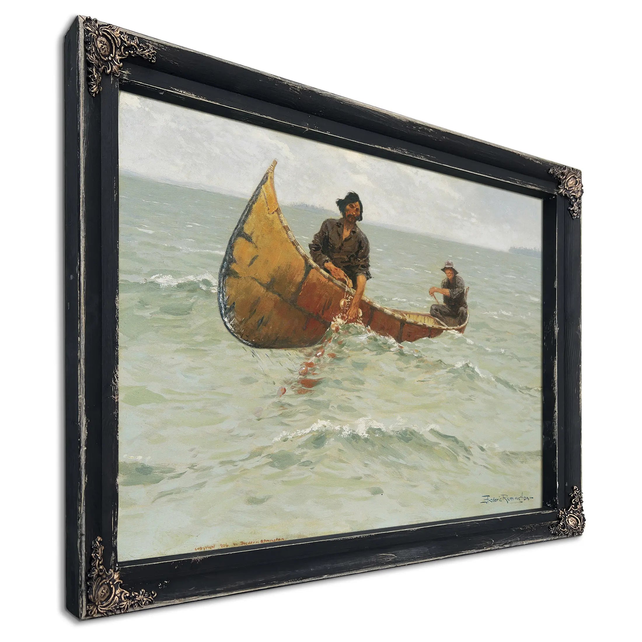 Hauling The Gill Net by Frederic Remington