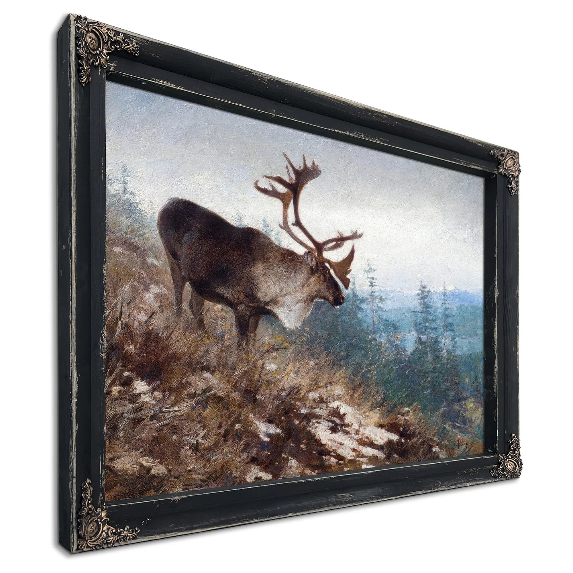 Yukon King Caribou By Carl Rungius Fine Art Print