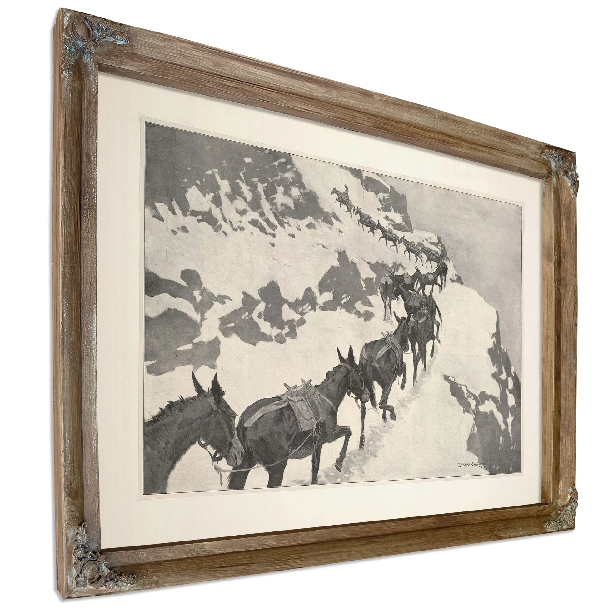 An Ore Train Going Into The Silver Mines Colorado by Frederic Remington