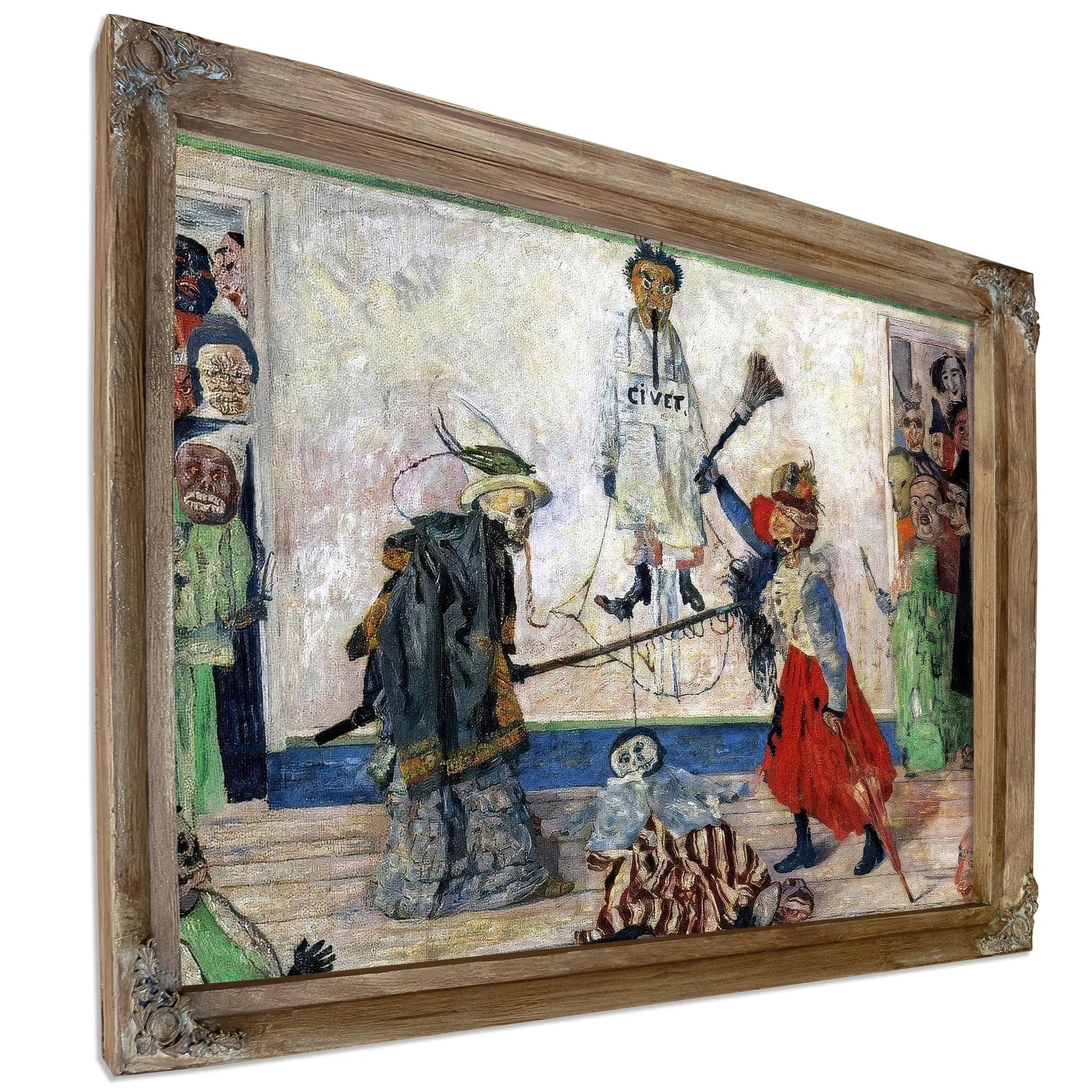Masks Fighting Over A Hanged Man By James Ensor Fine Art Print
