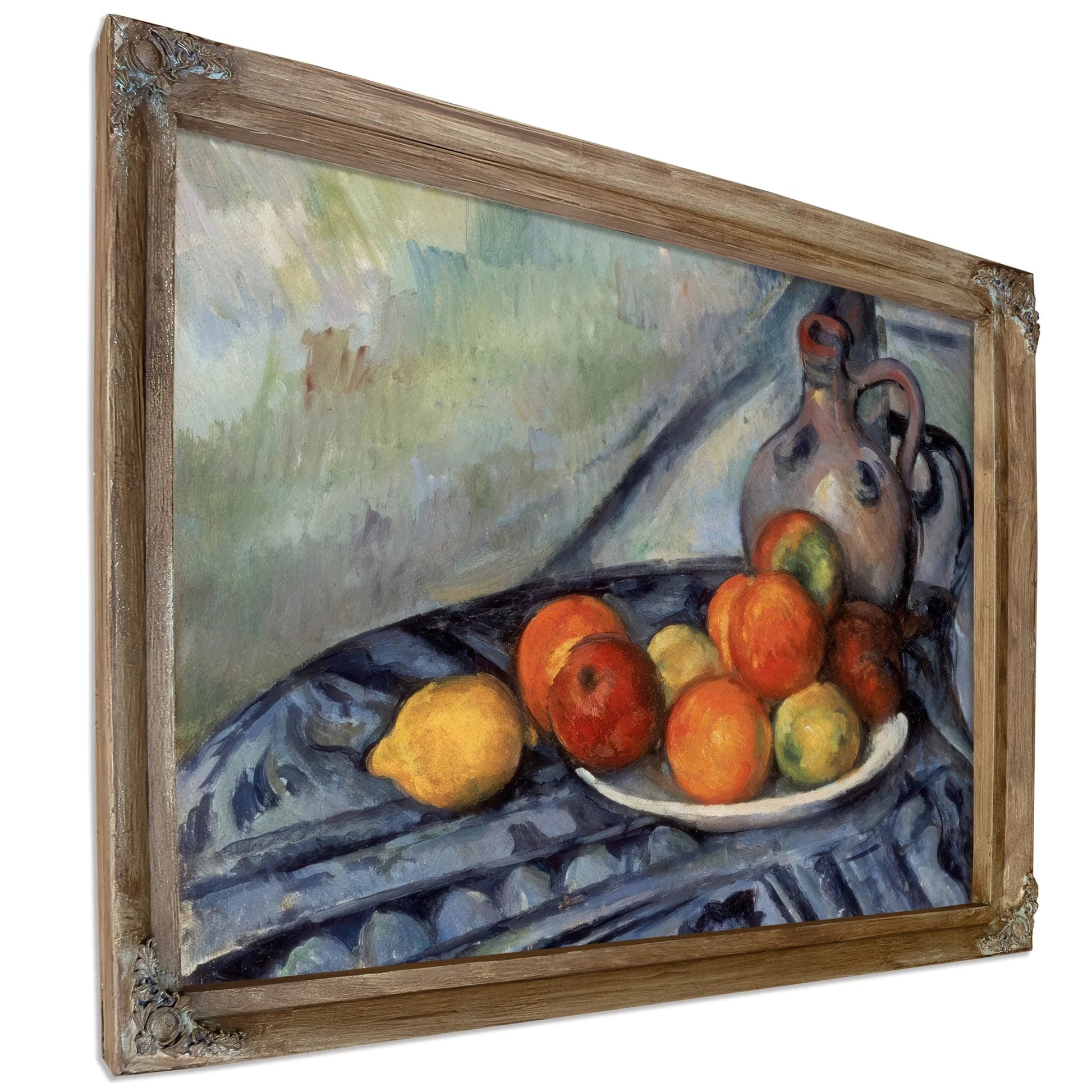 Fruit And A Jug On A Table By Paul Cezanne Fine Art Print