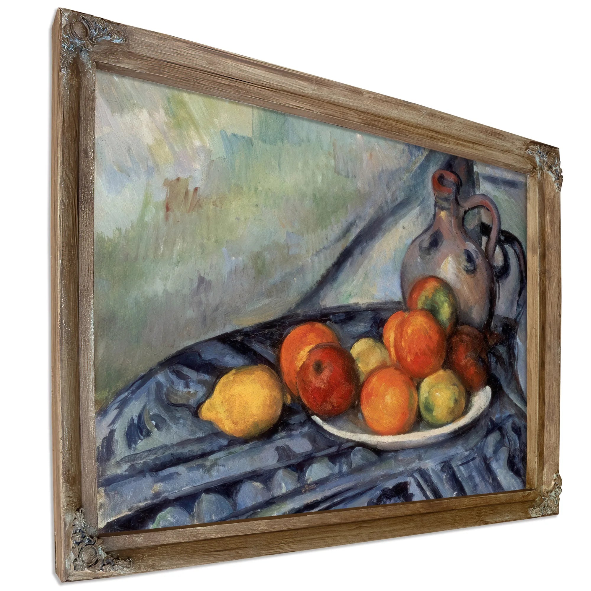 Fruit And A Jug On A Table By Paul Cezanne Fine Art Print