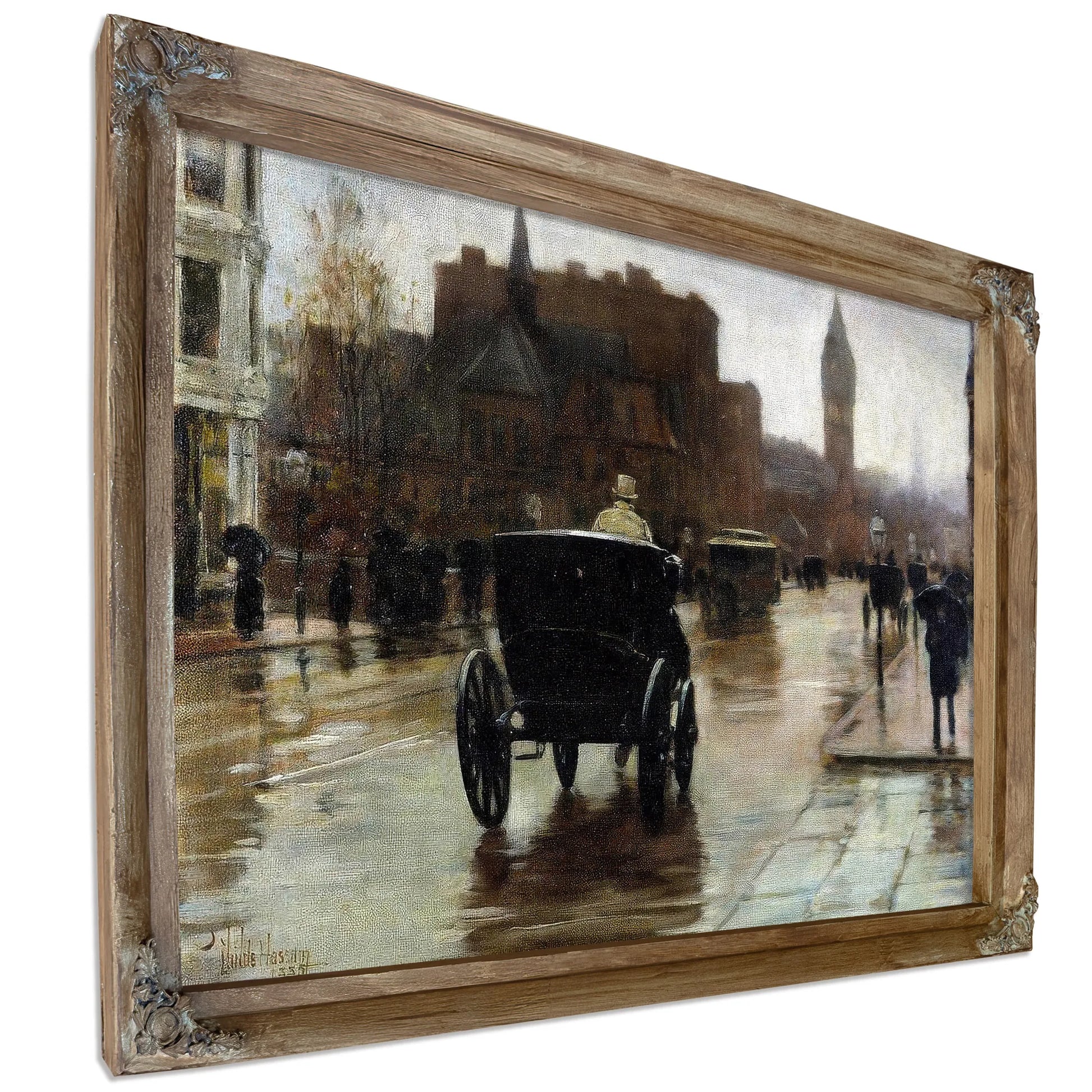 Columbus Avenue Rainy Day By Childe Hassam Fine Art Print