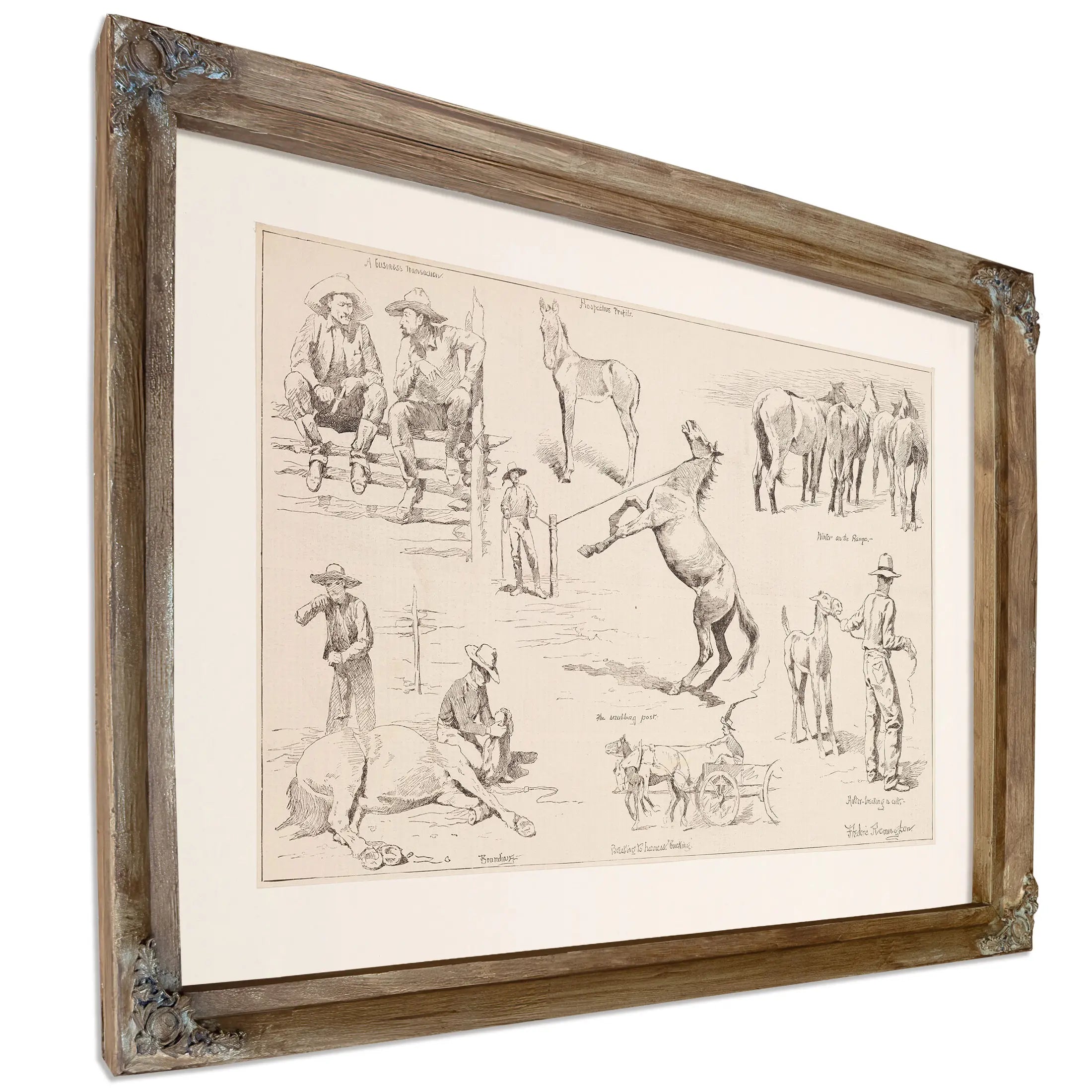Horse Raising In The Northwest by Frederic Remington