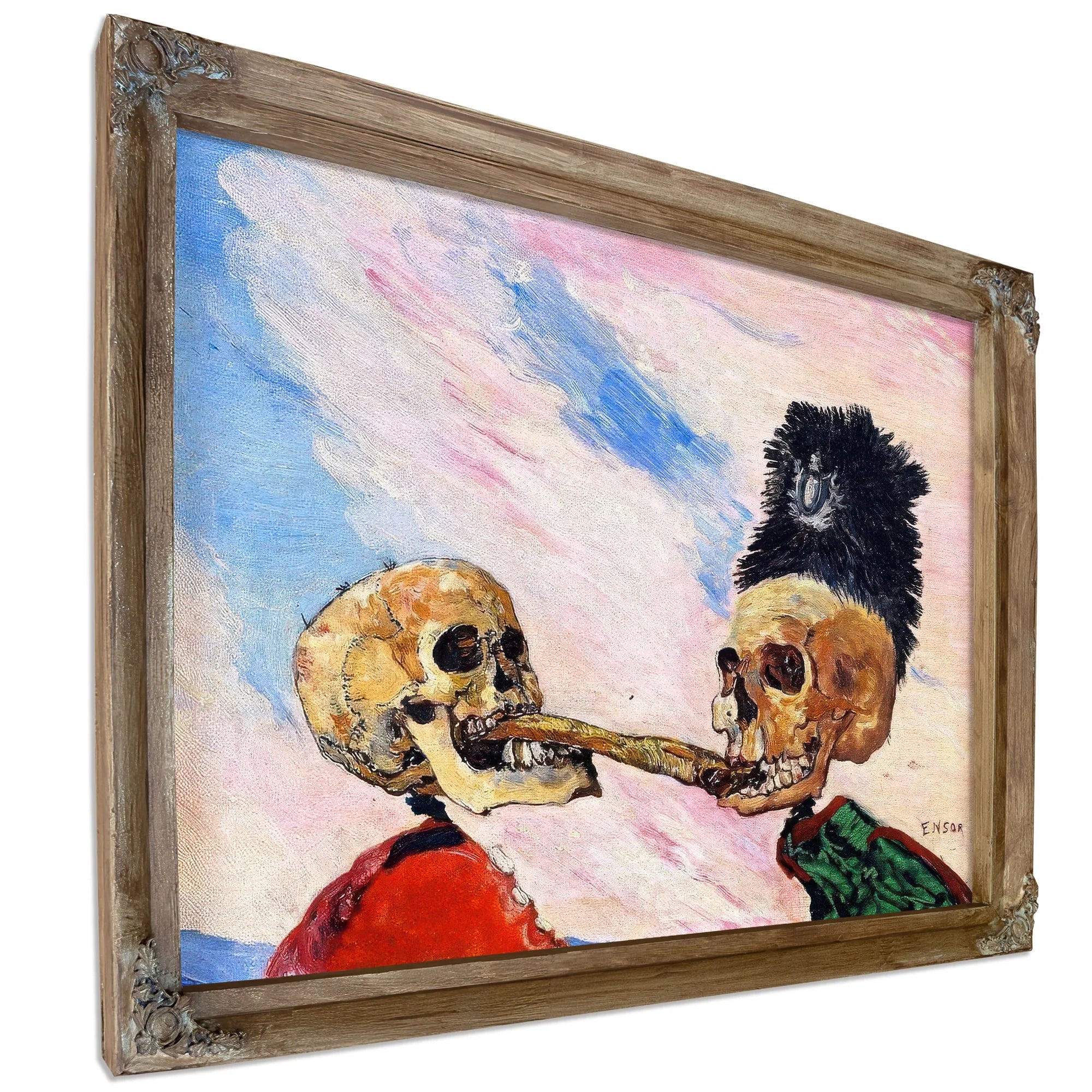 Skeletons Fighting Over A Picked Herring By James Ensor Fine Art Print