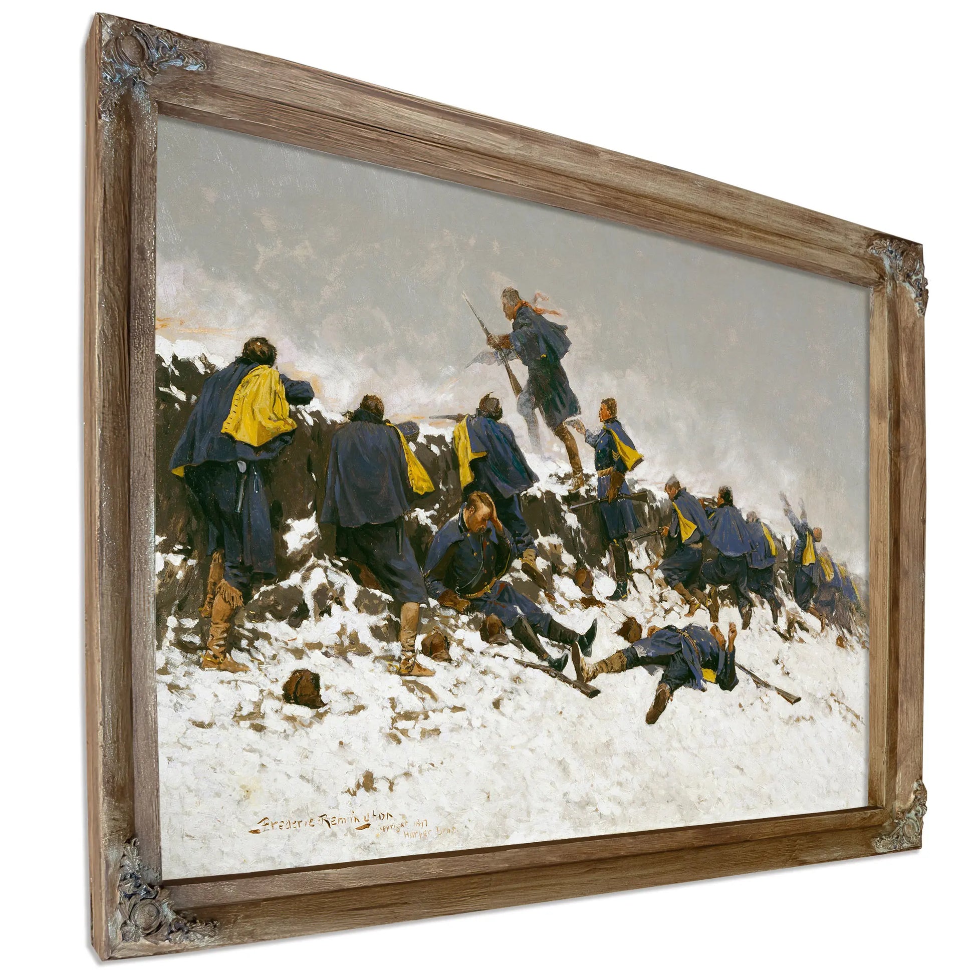 Through The Smoke Sprang The Daring Soldier  by Frederic Remington