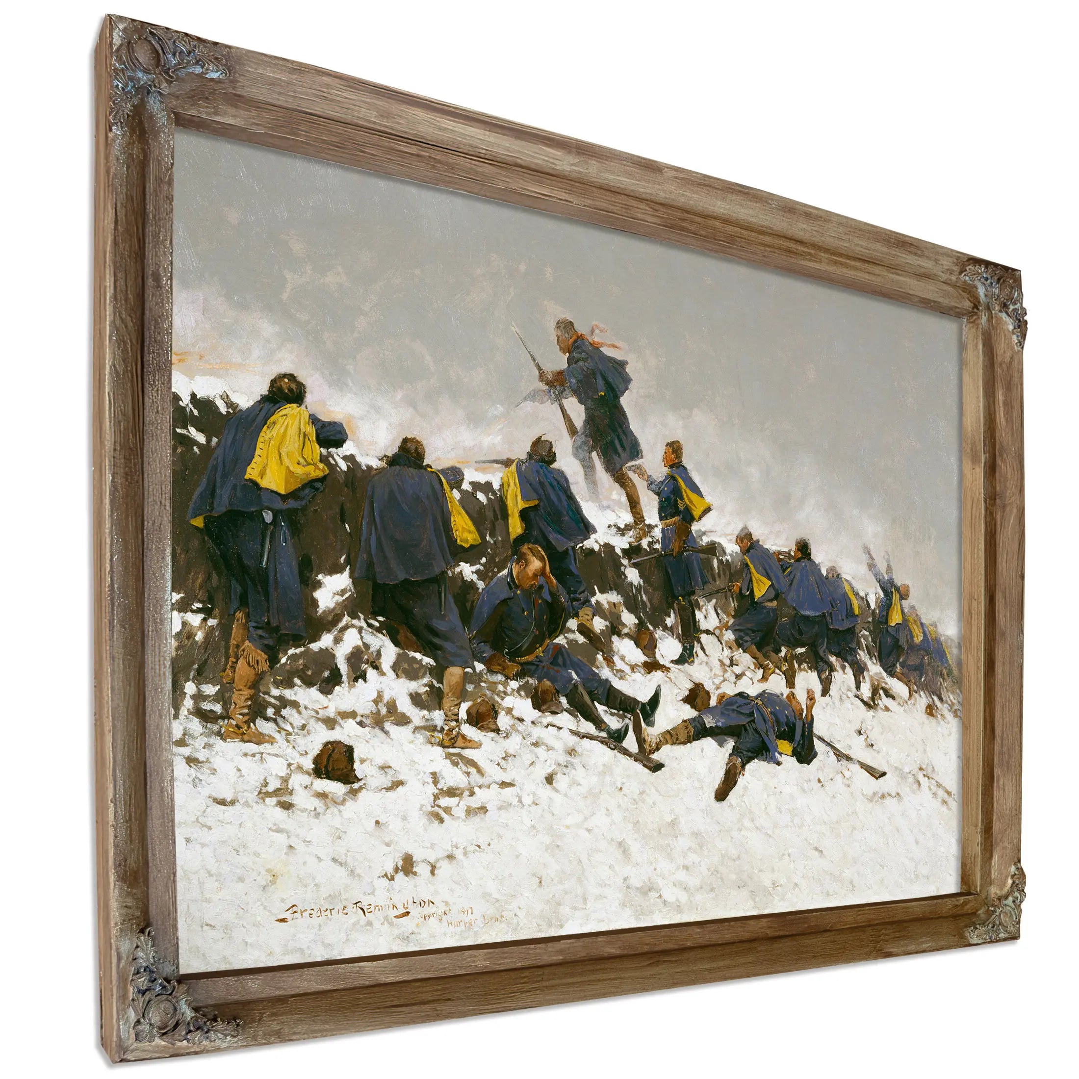 Through The Smoke Sprang The Daring Soldier  by Frederic Remington