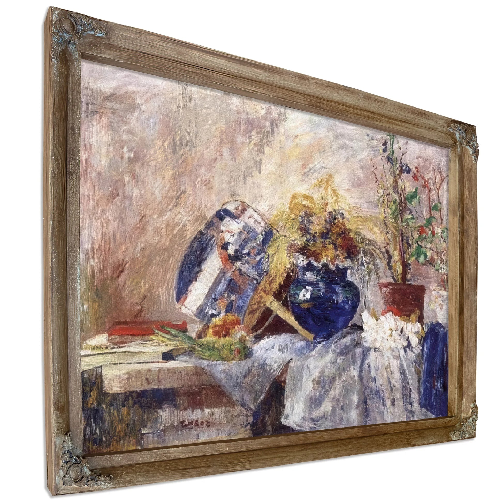 Still Life With Blue Vase And Fan By James Ensor Fine Art Print