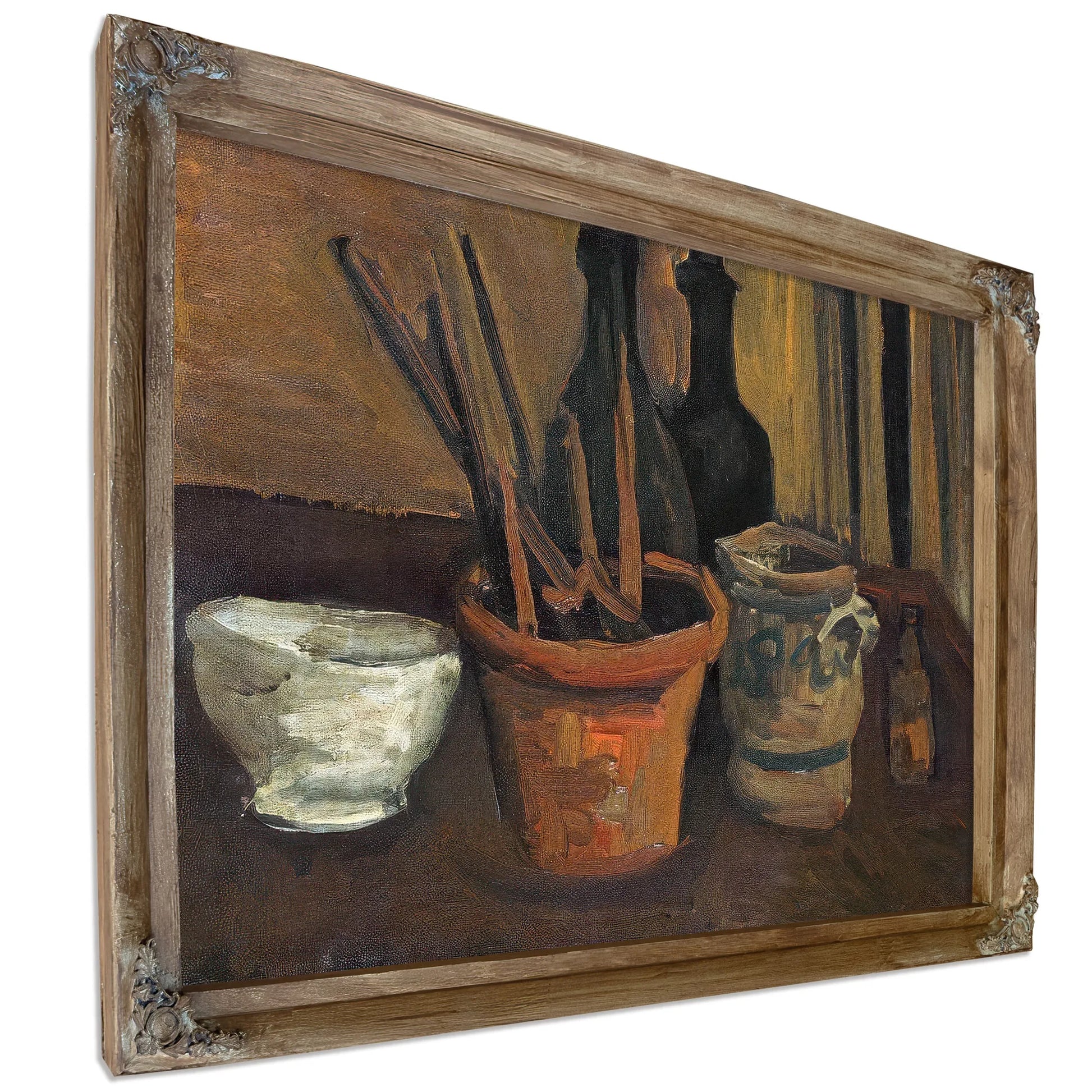 Still Life Of Paintbrushes In A Flowerpot By Vincent Van Gogh Fine Art Print