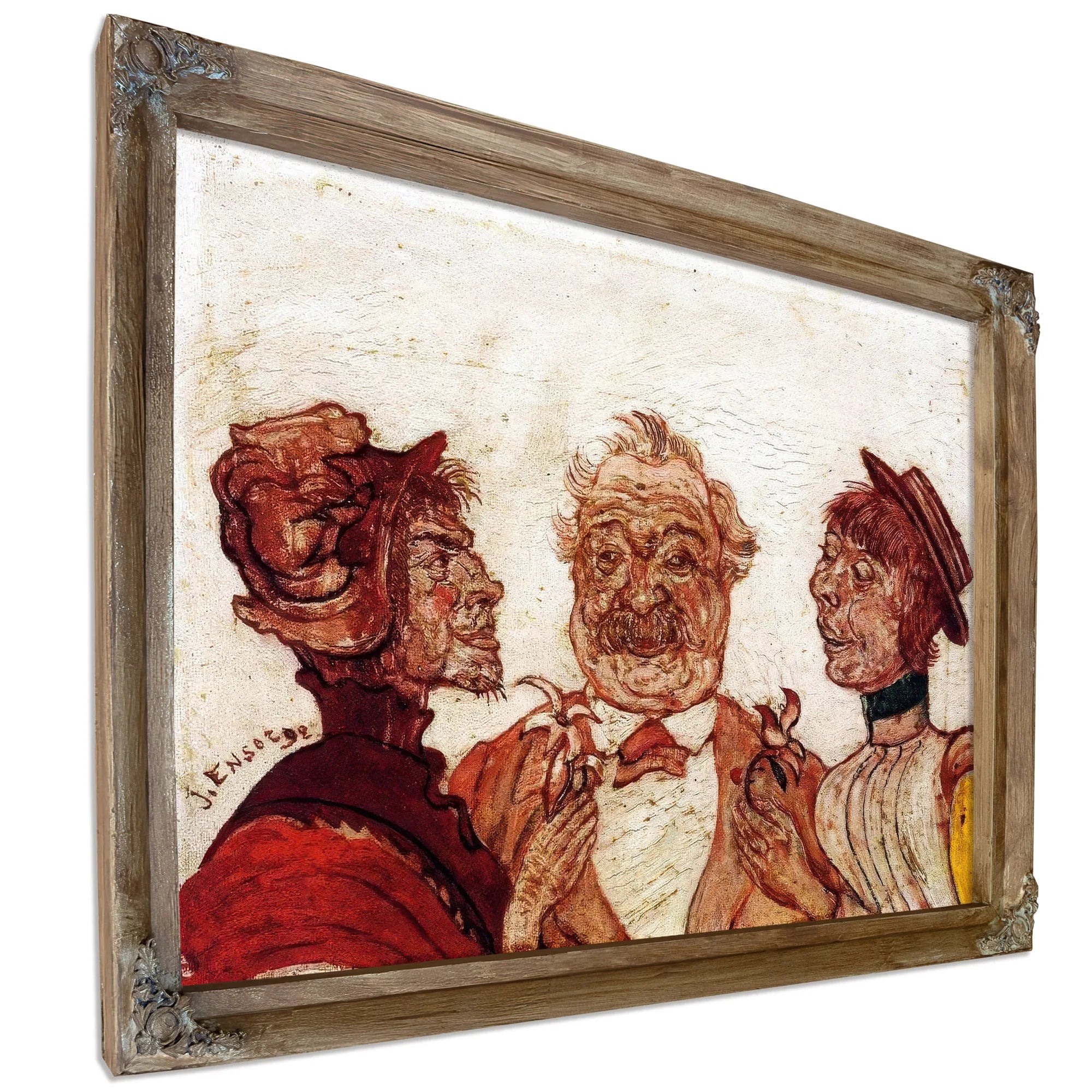 Monsieur And Madame Rousseau Speaking With Sophie Yoteko By James Ensor Fine Art Print
