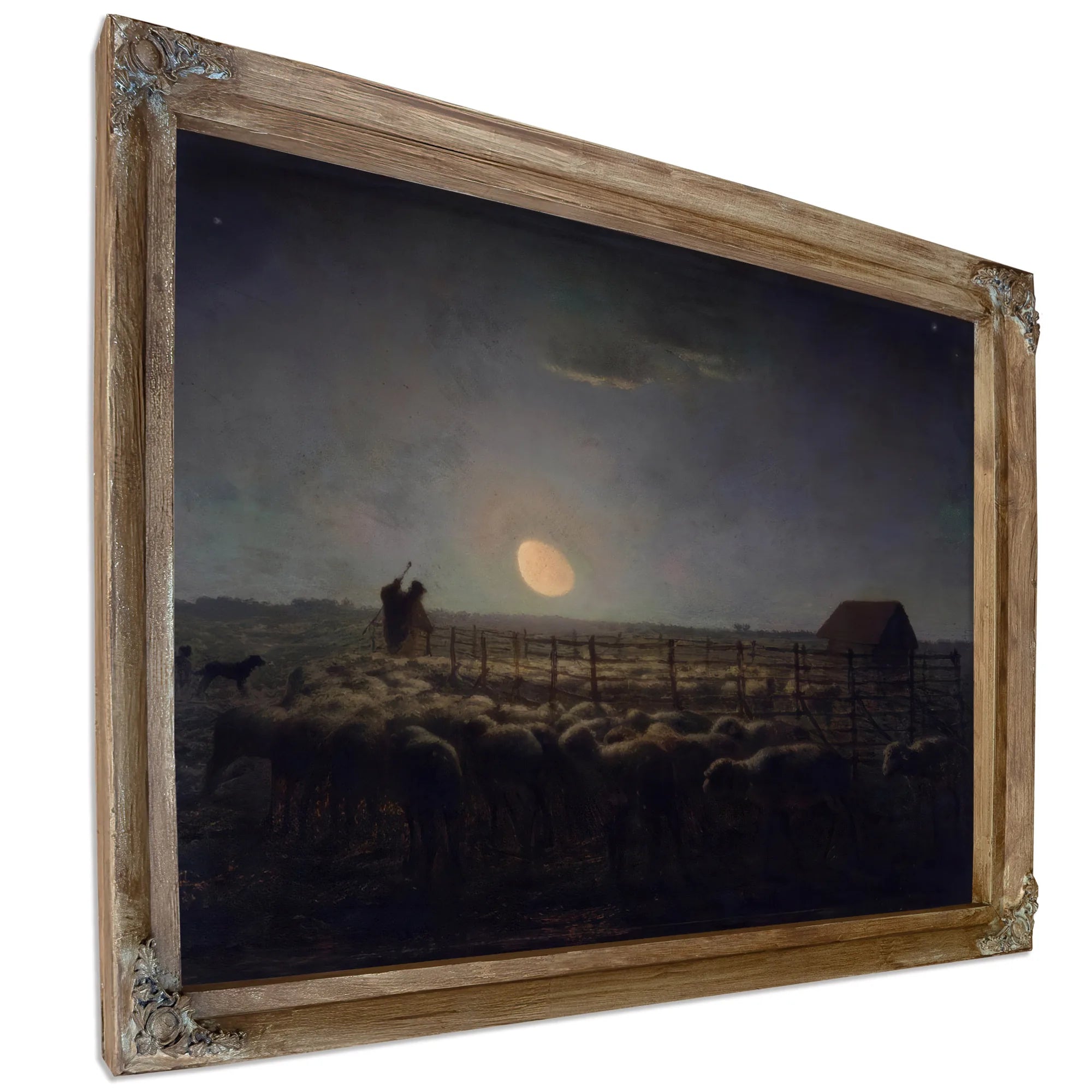 The Sheepfold Moonlight By Jean Francois Millet Fine Art Print