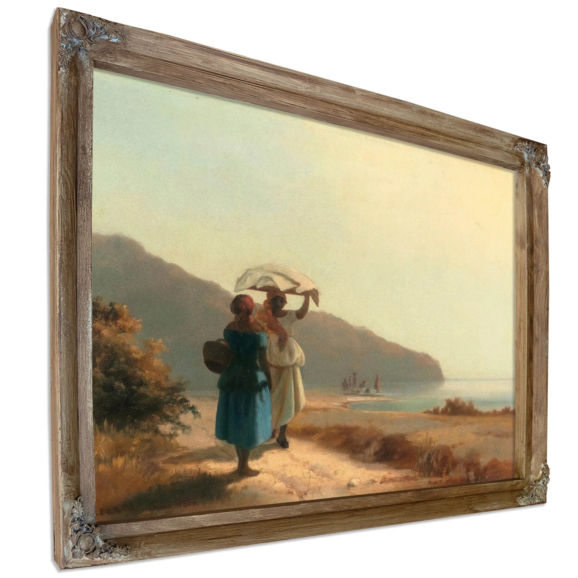 Deux Femmes Causant Au Bord De La Mer Saint Thomas By Camille Pissarro Fine Art Print