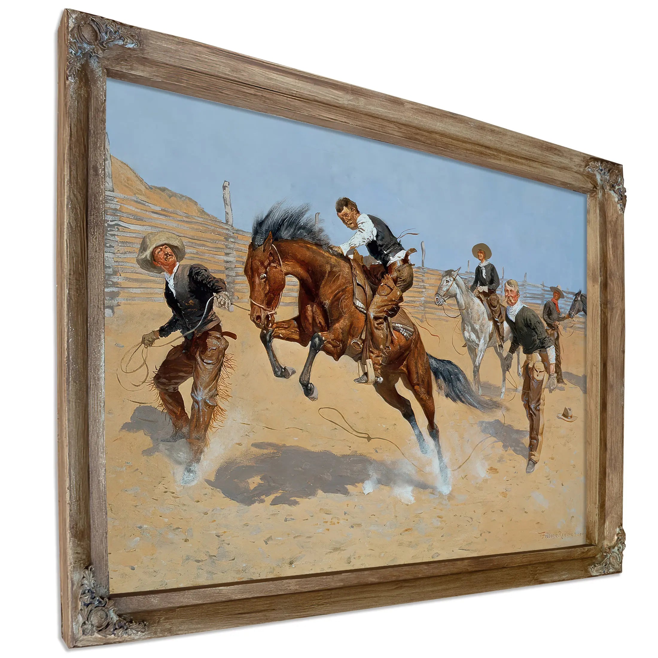 Turn Him Loose Bill C Oil On Canvas by Frederic Remington