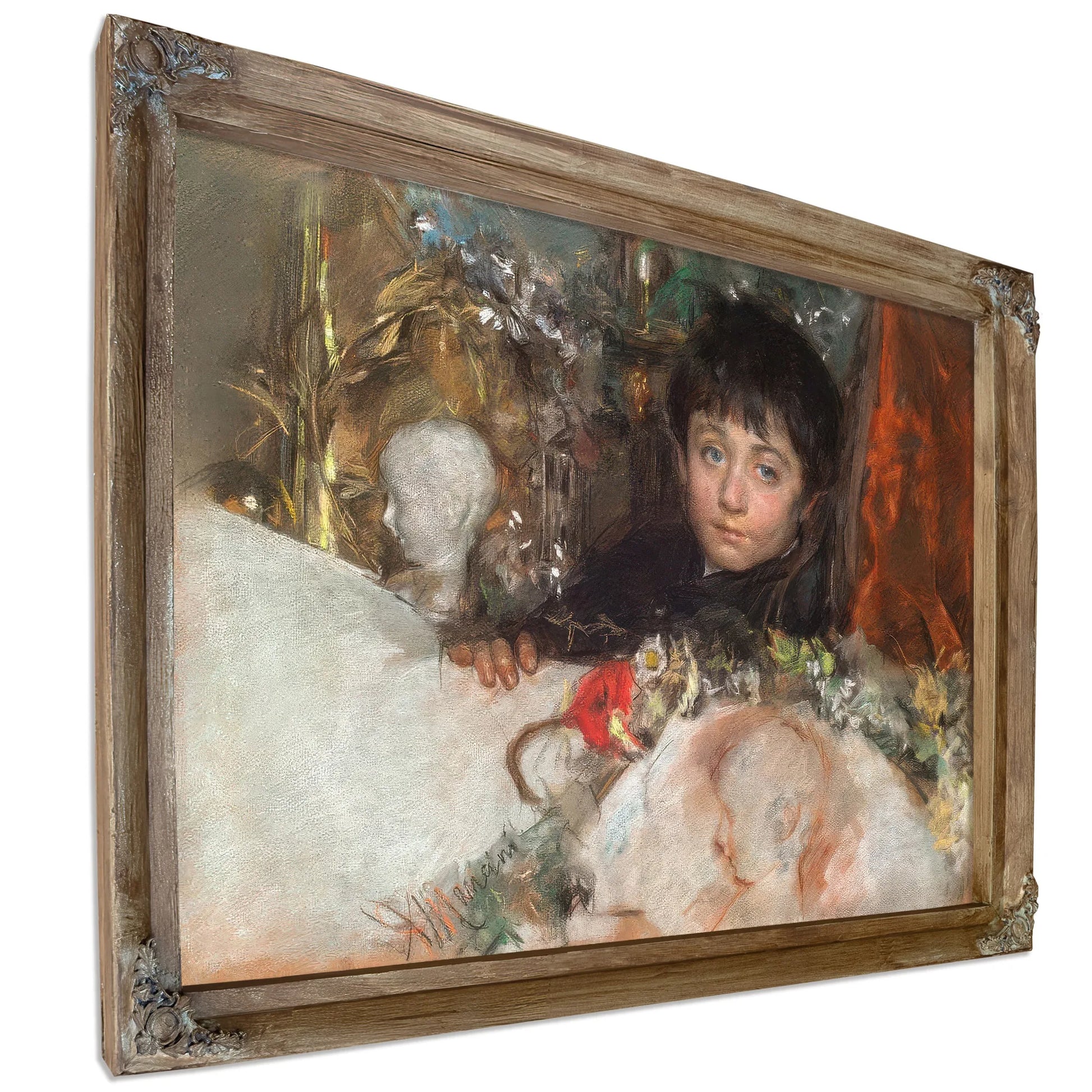 Portrait Of A Young Boy By Antonio Mancini Fine Art Print