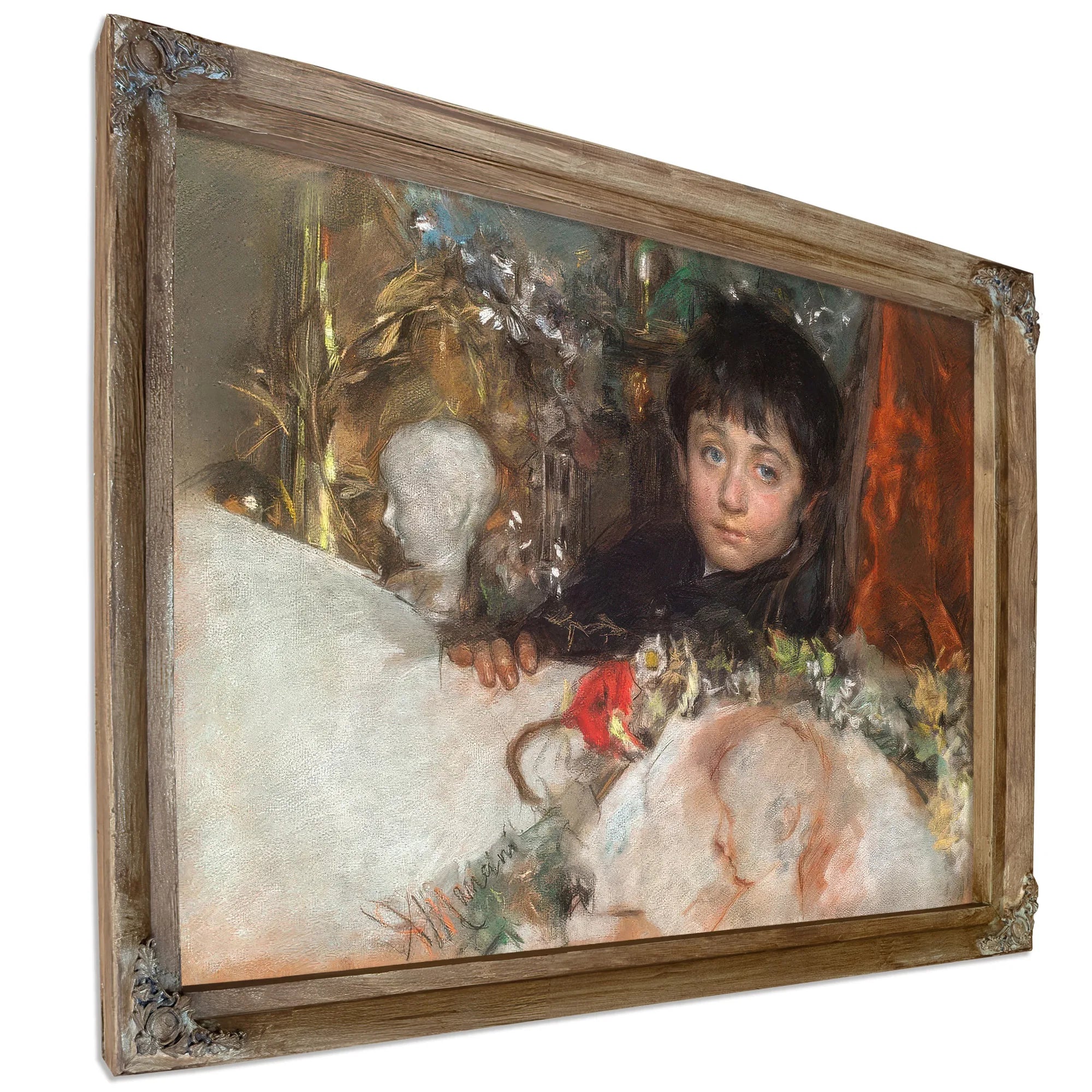 Portrait Of A Young Boy By Antonio Mancini Fine Art Print