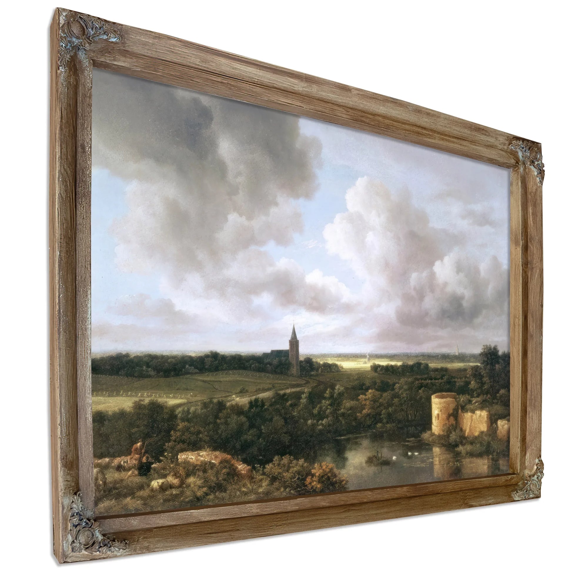 Landscape With Ruined Castle And Church By Jacob Van Ruisdael Fine Art Print