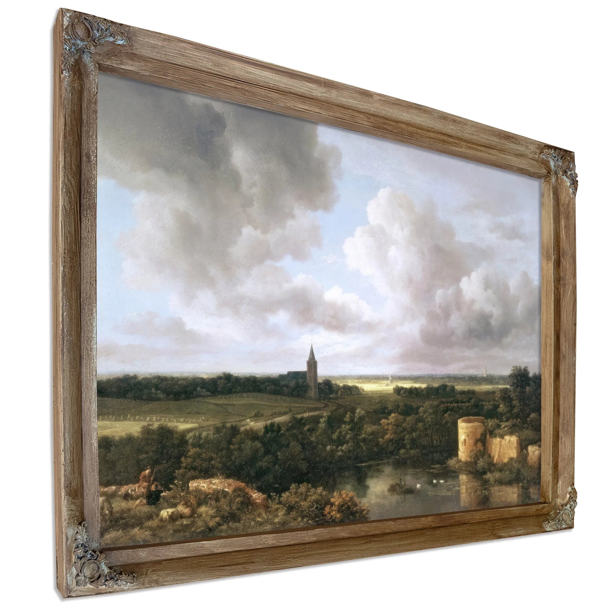 Landscape With Ruined Castle And Church By Jacob Van Ruisdael Fine Art Print