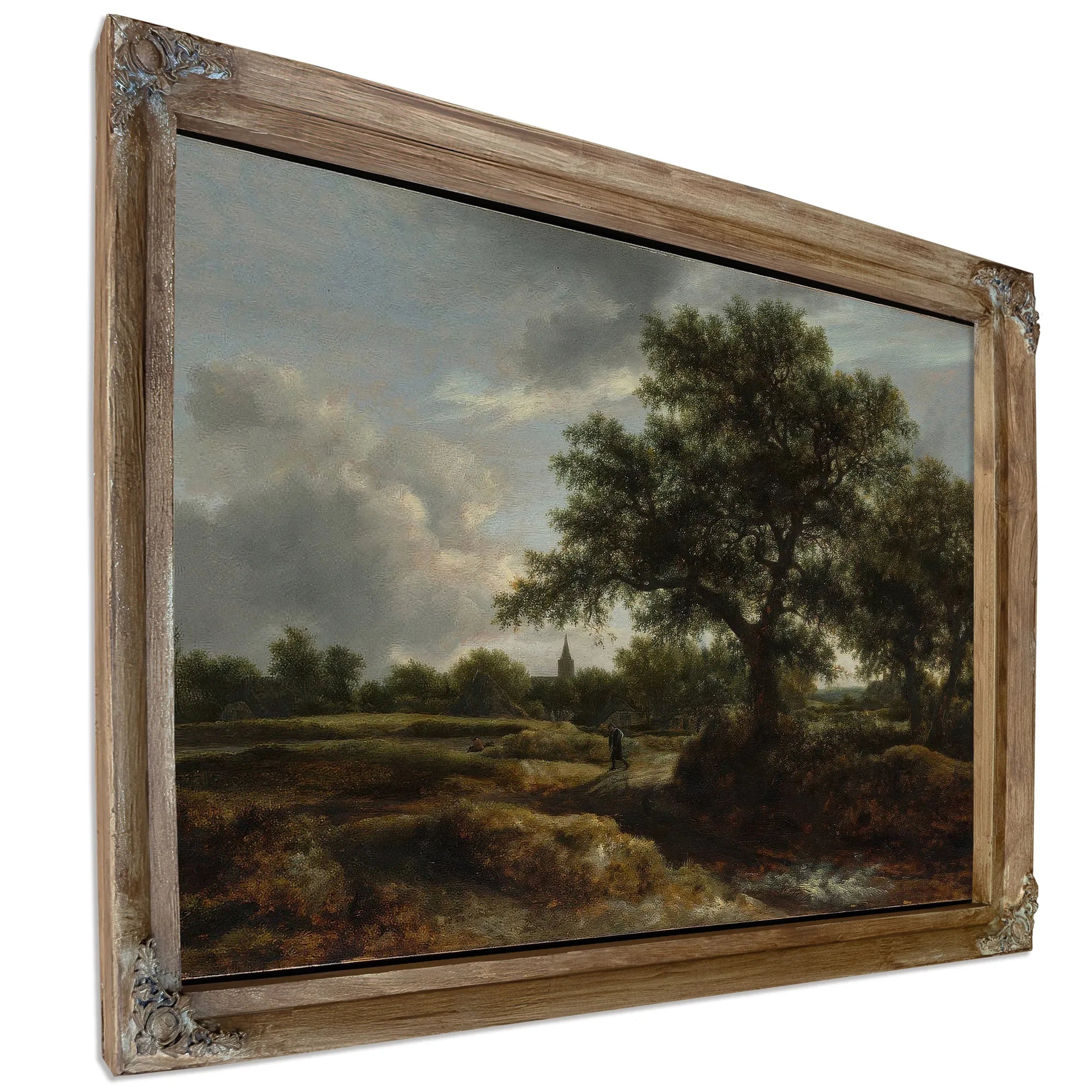 Landscape With A Village In The Distance By Jacob Van Rusdael Fine Art Print