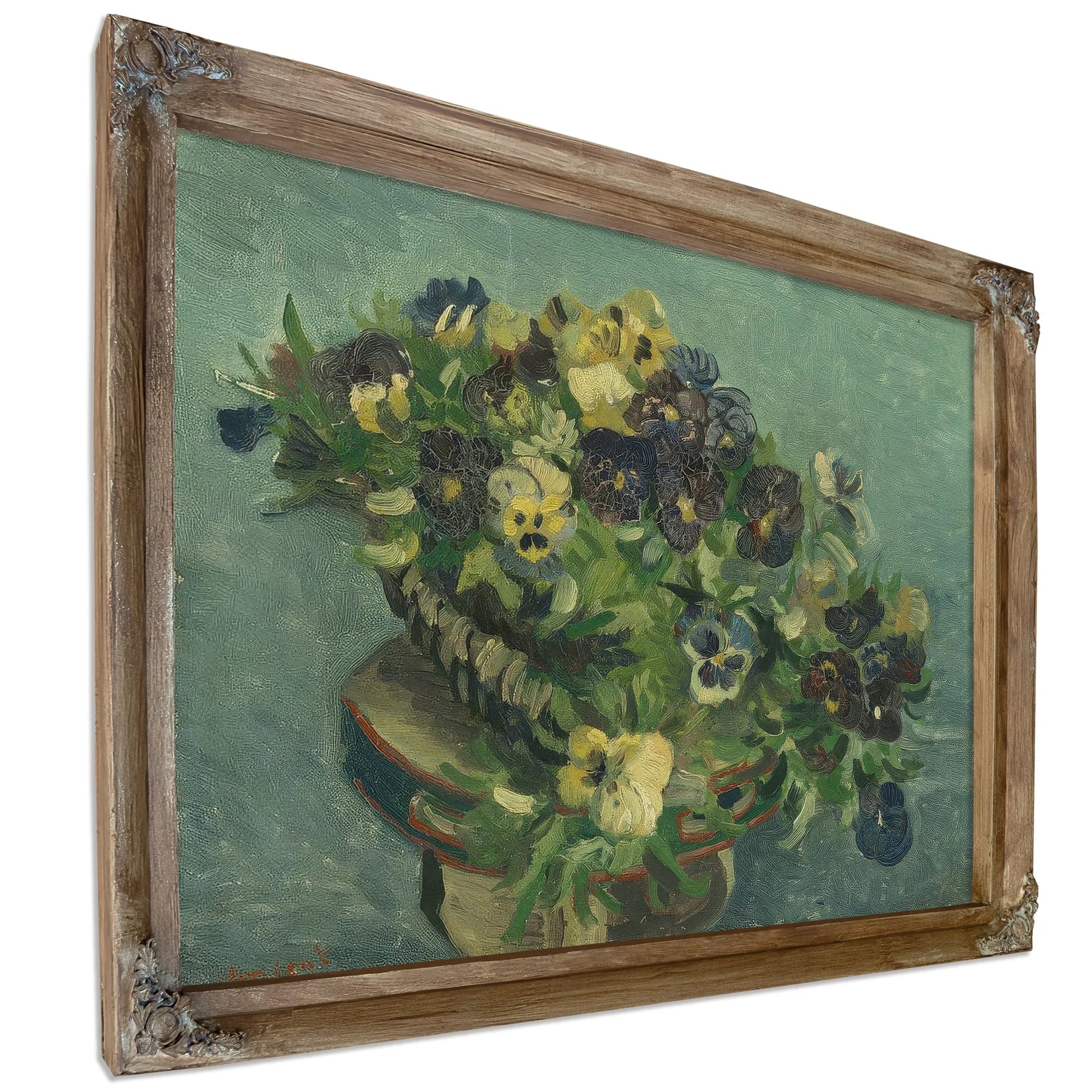 Basket Of Pansies By Vincent Van Gogh Fine Art Print
