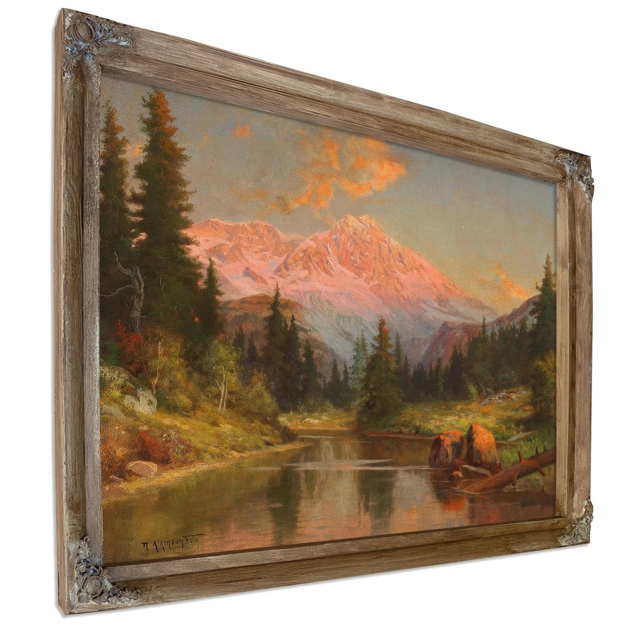 Alpine River Scene At Sunset By Robert Atkinson Fox Fine Art Print