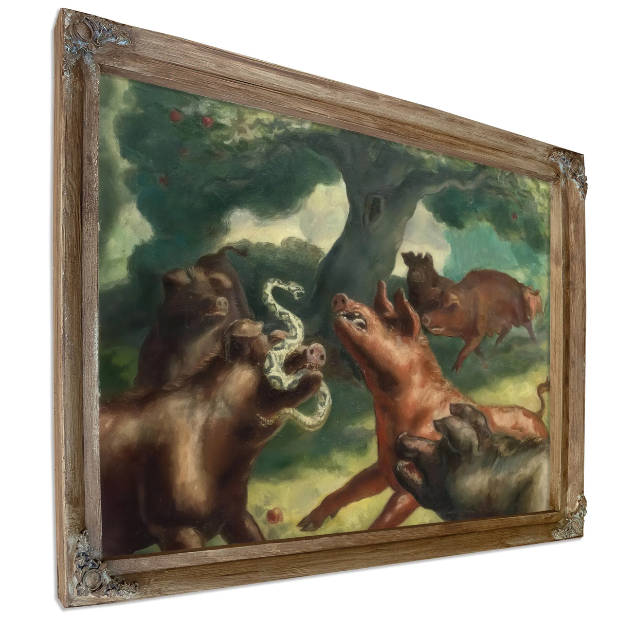 Hogs Killing A Snake By John Steuart Curry