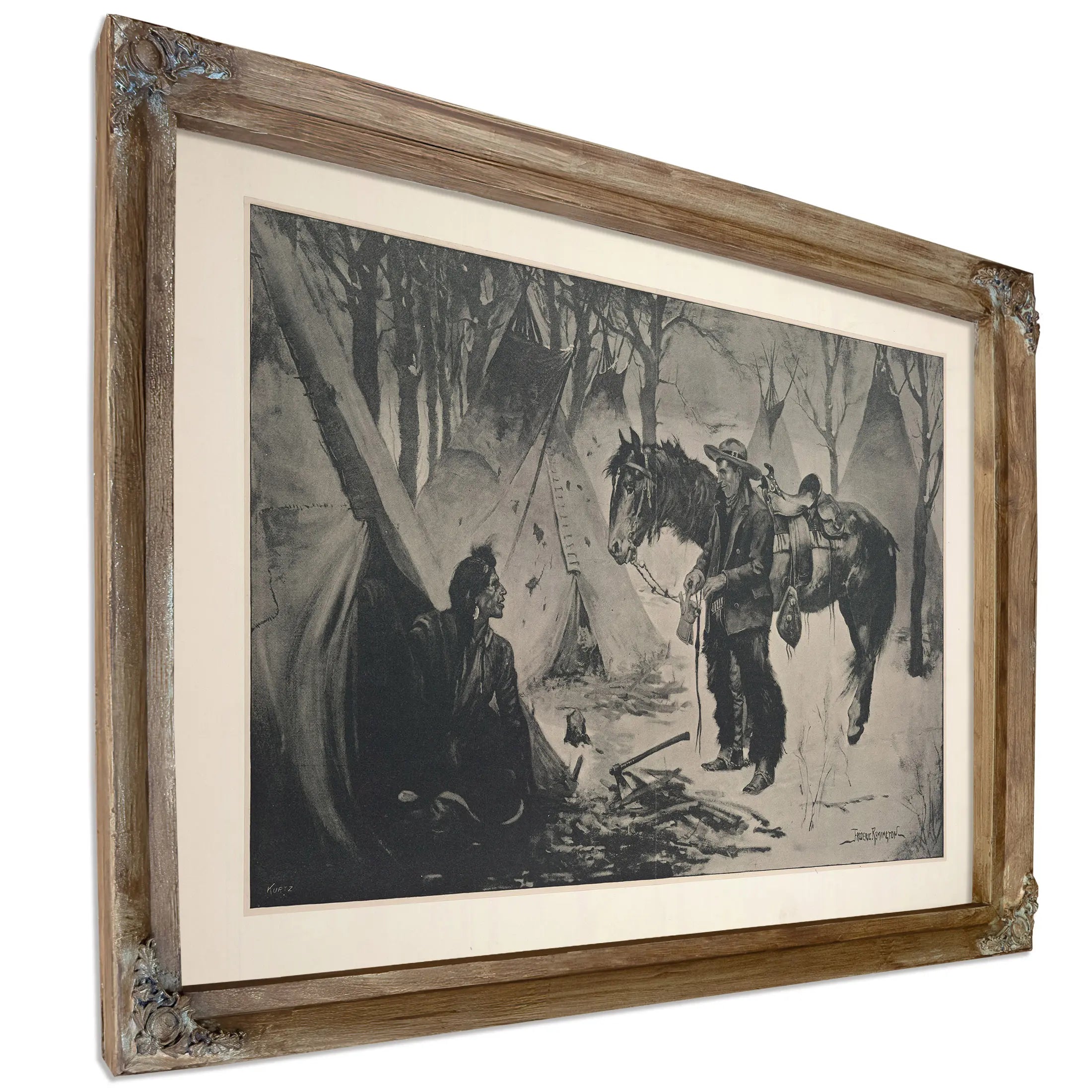 On The Cattle Range Whats The Show For A Christmas Dinner Chief by Frederic Remington