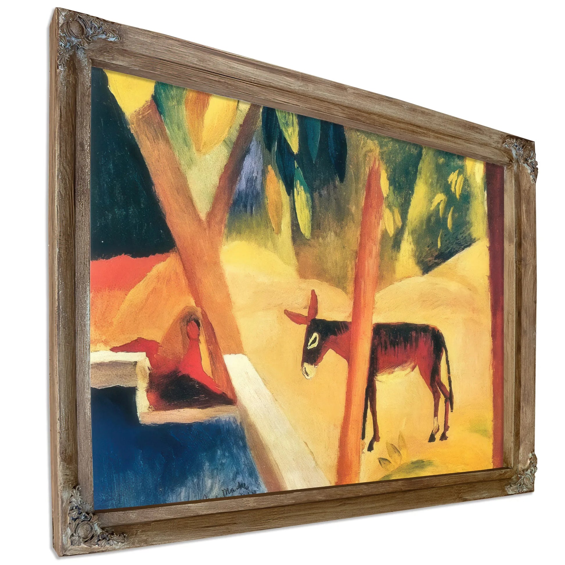 Donkey In A Palm Grove By August Macke Fine Art Print