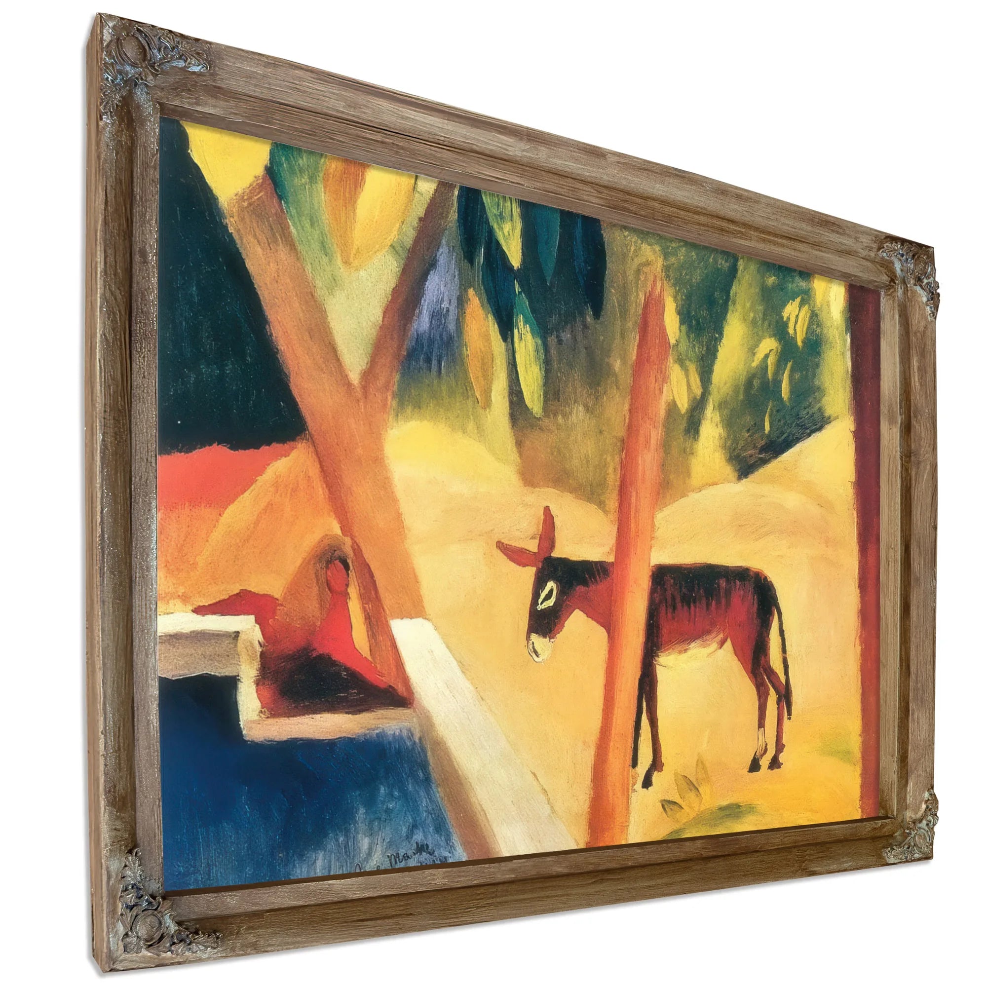 Donkey In A Palm Grove By August Macke Fine Art Print