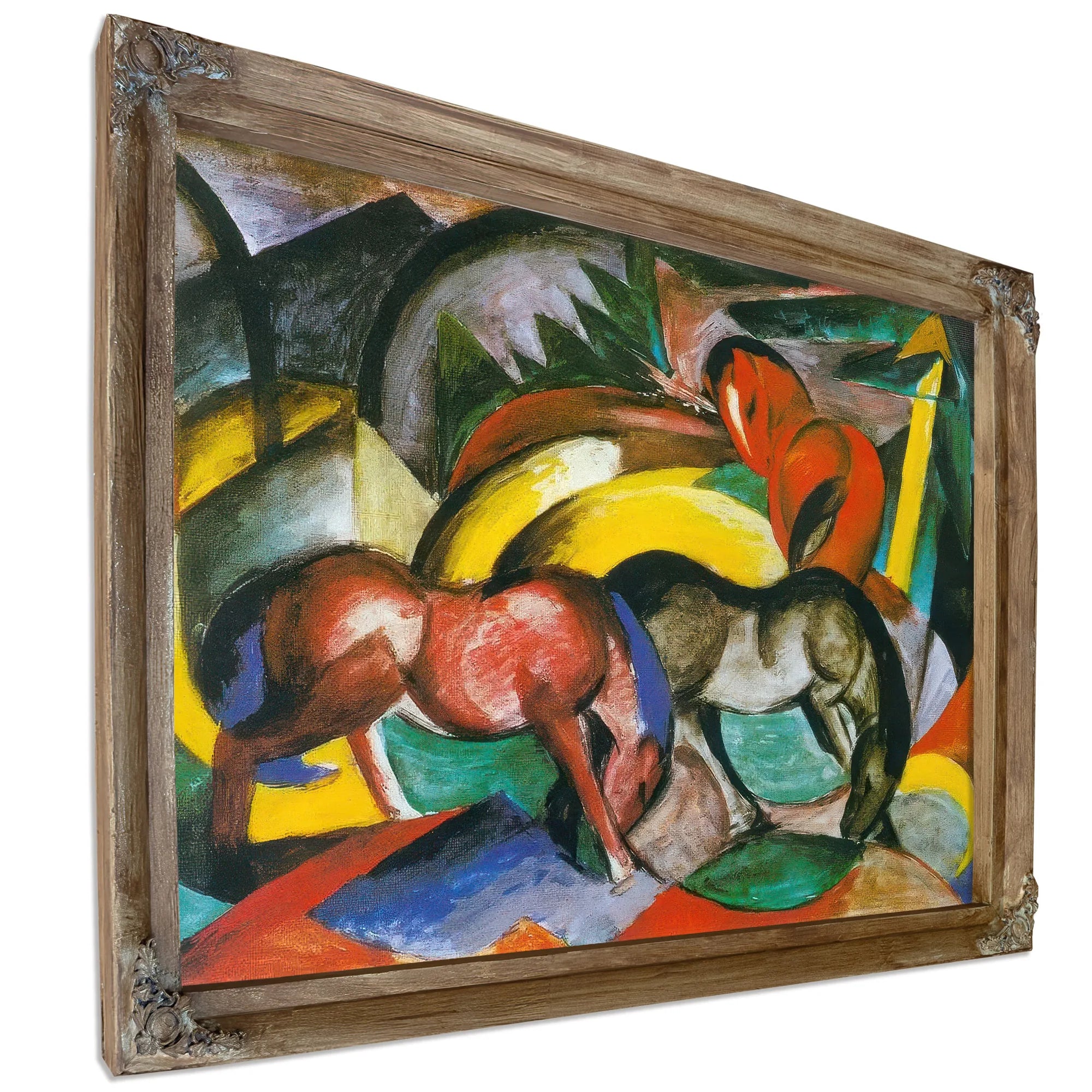 Three Horses By Franz Marc Fine Art Print