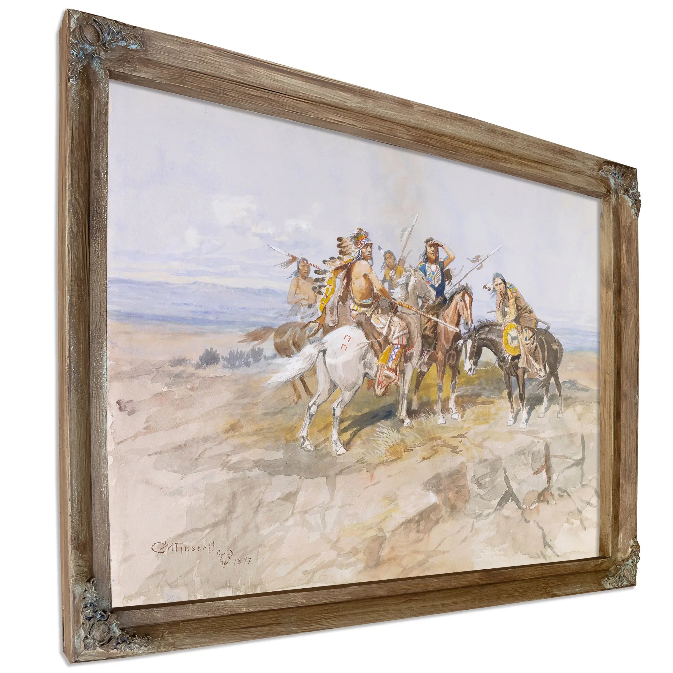 Approach Of The White Men by Charles Marion Russell