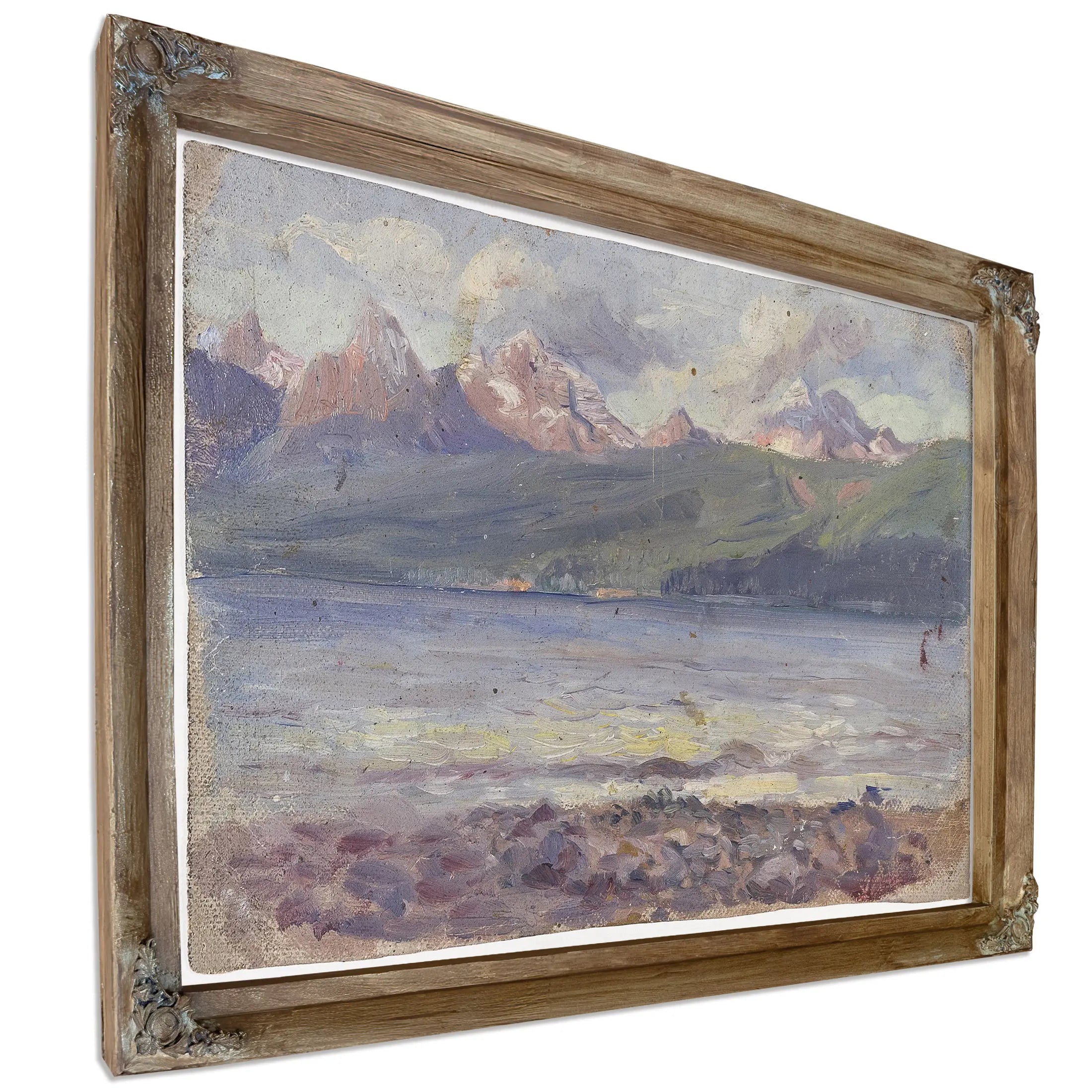 Reynolds Mountain And Mount Jackson Glacier Park by Charles Marion Russell
