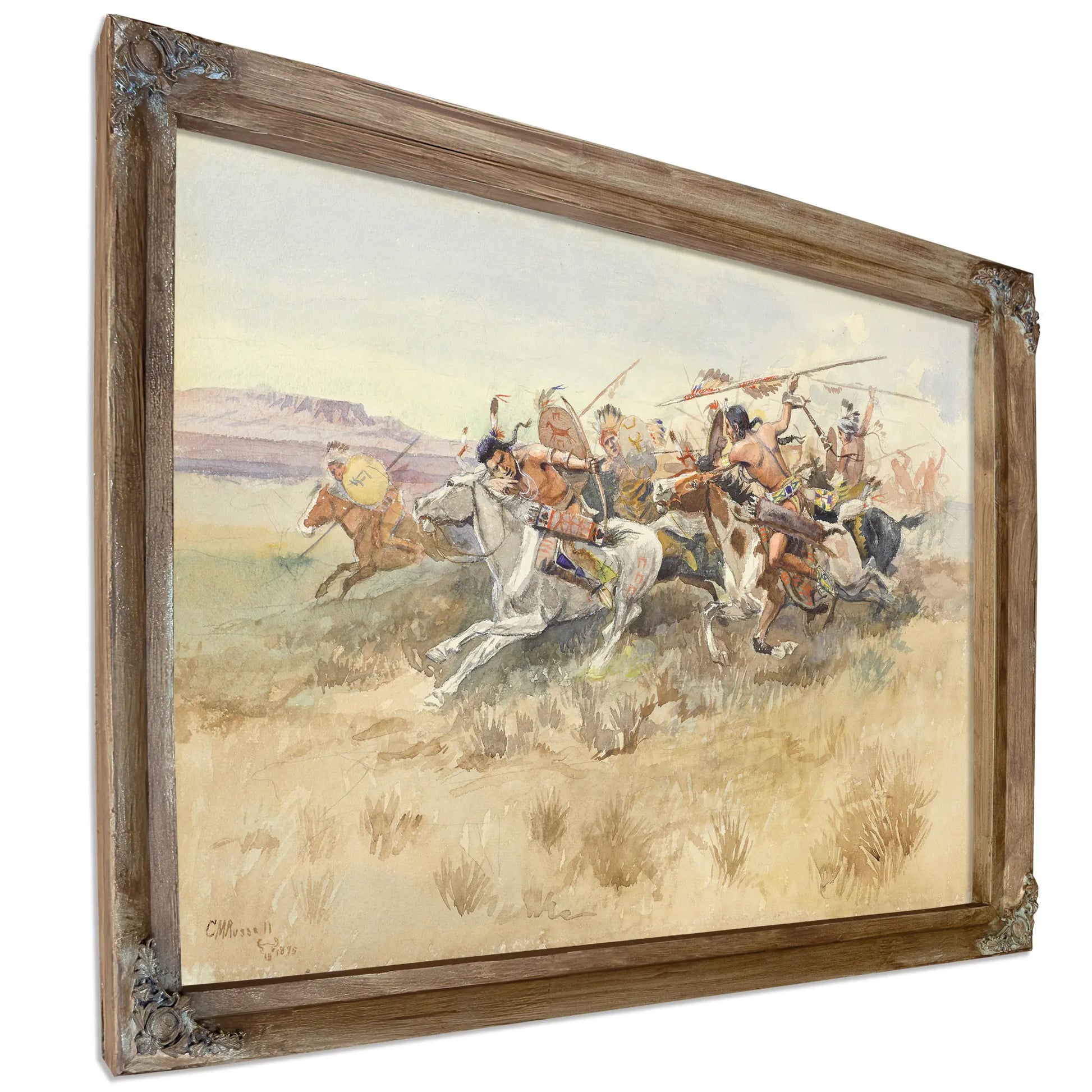 Running Fight Between Crees And Blackfeet Old Style Warfare by Charles Marion Russell