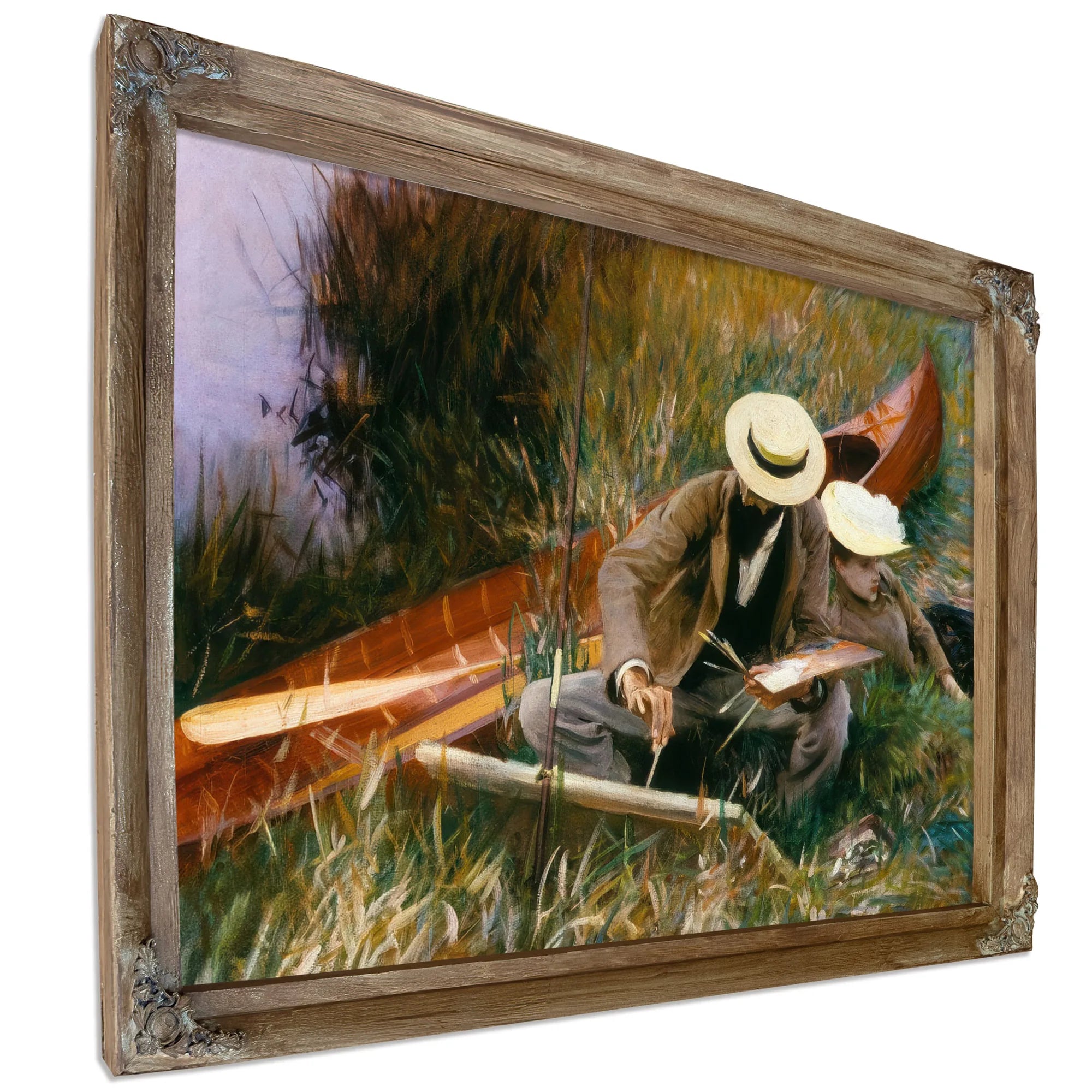 An Out Of Doors Study (Paul Helleu Sketching With His Wife) By John Singer Sargent Fine Art Print