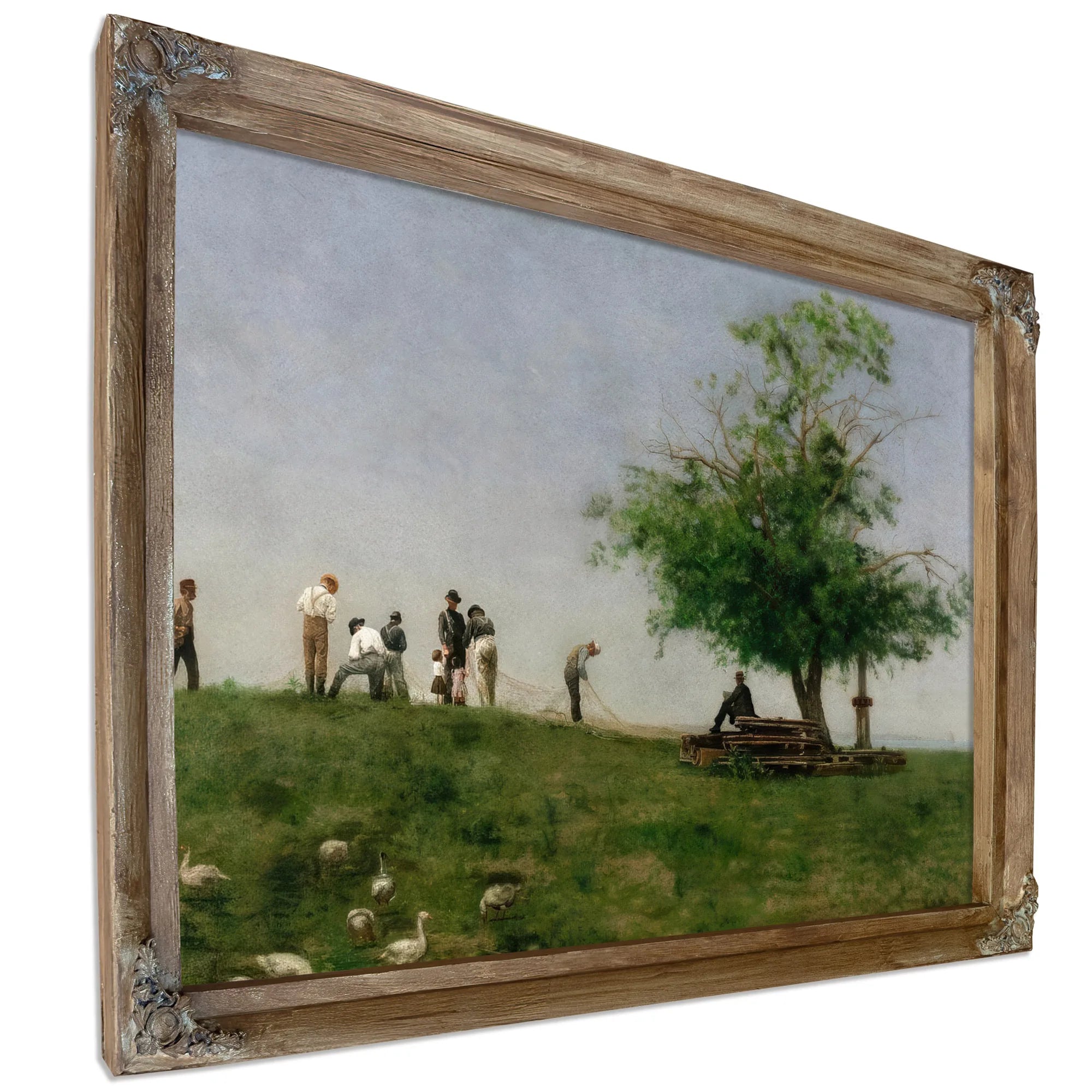 Mending The Net By Thomas Eakins Fine Art Print
