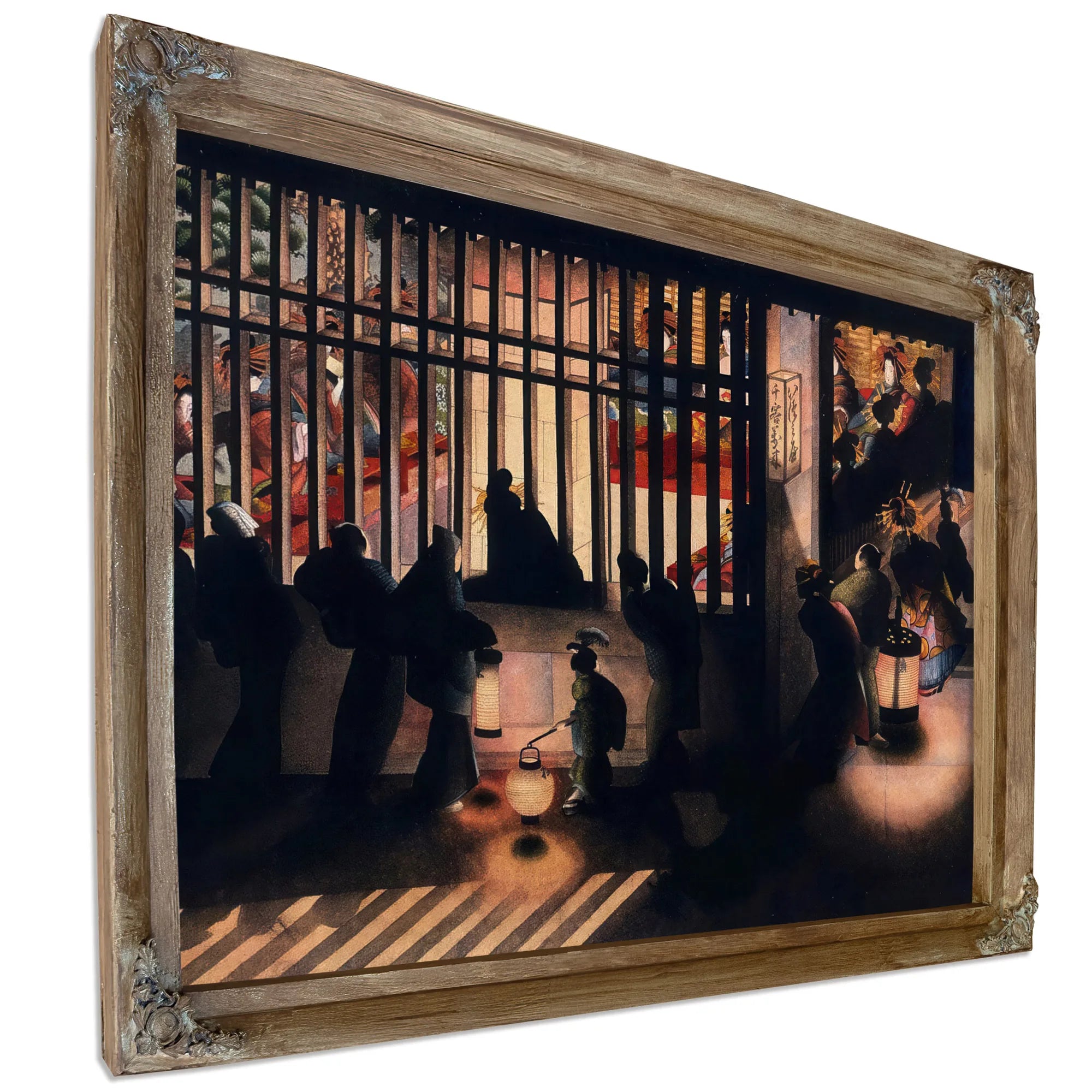 Night Scene In The Yoshiwara 1850 By Katsushika Oi Fine Art Print