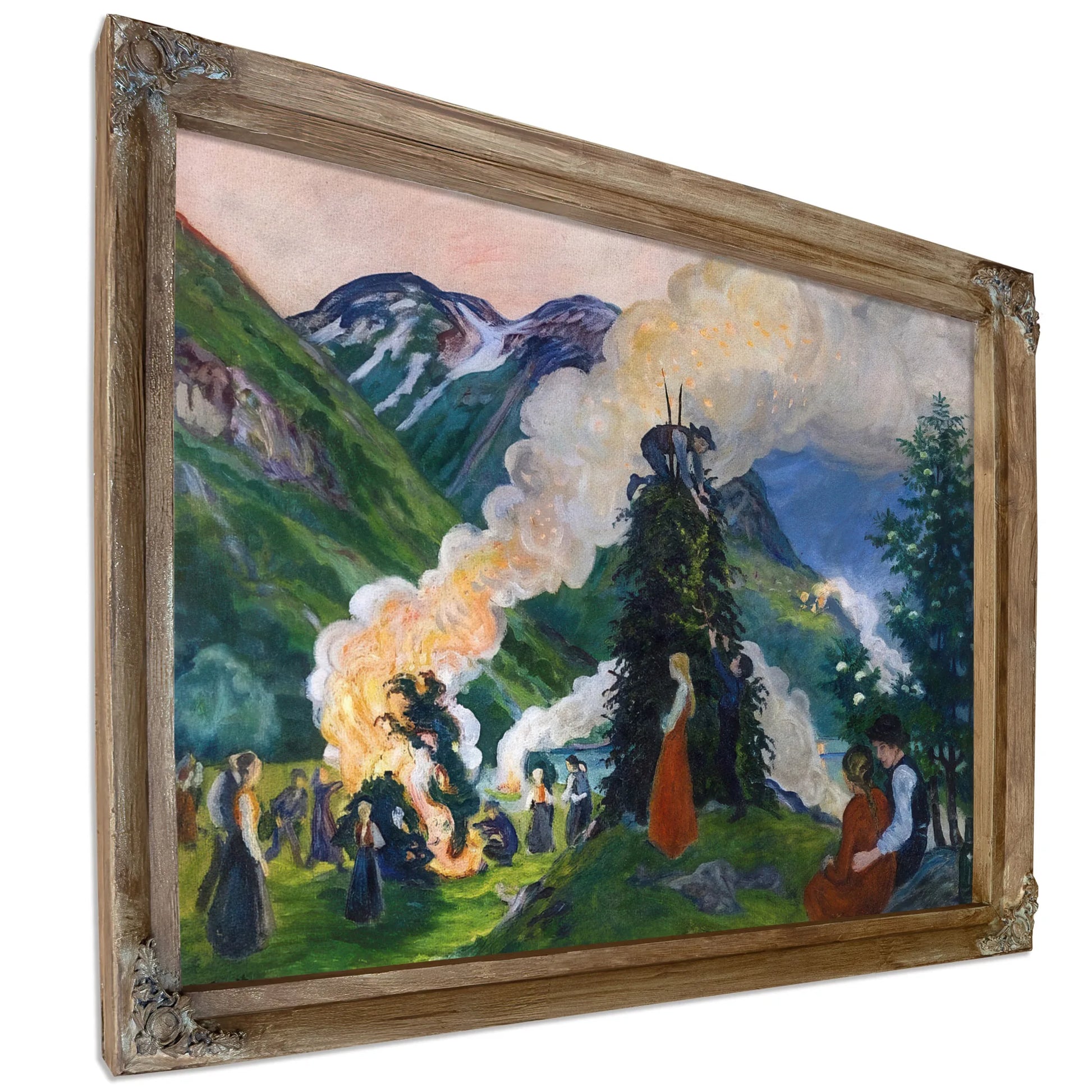Preparations For The Midsummer Eve Bonfire By Nicolai Astrup Fine Art Print