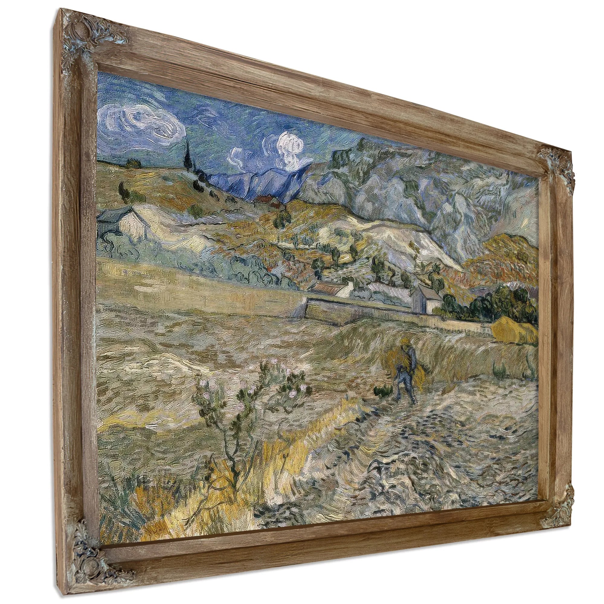 Landscape At Saint Remy (Enclosed Field With Peasant) By Vincent Van Gogh Fine Art Print