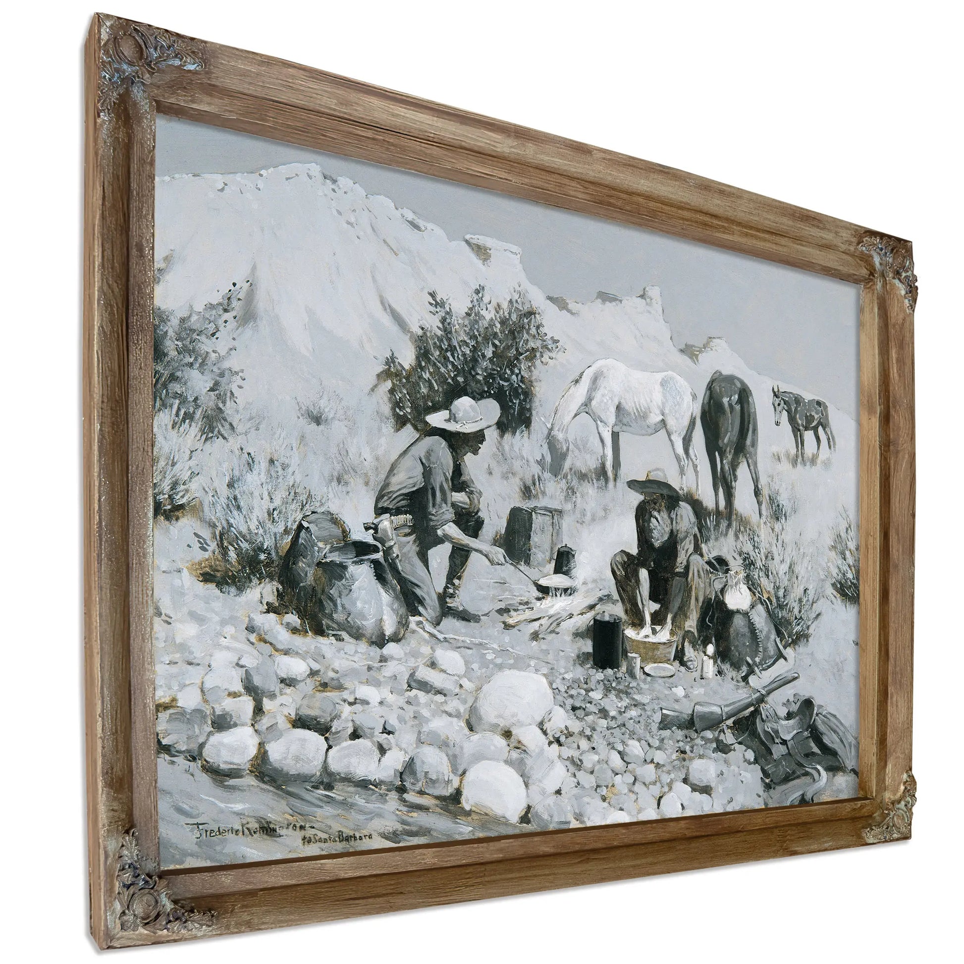 Prospectors Making Frying Pan Bread by Frederic Remington