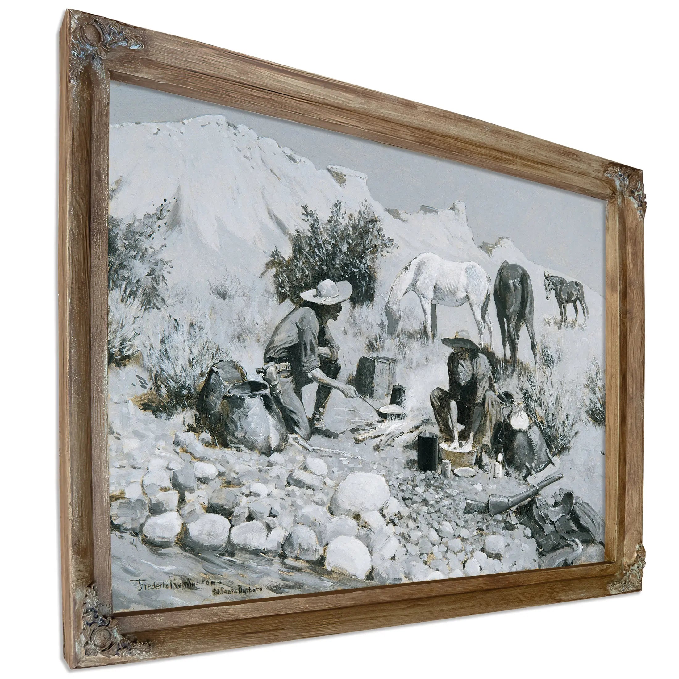 Prospectors Making Frying Pan Bread by Frederic Remington