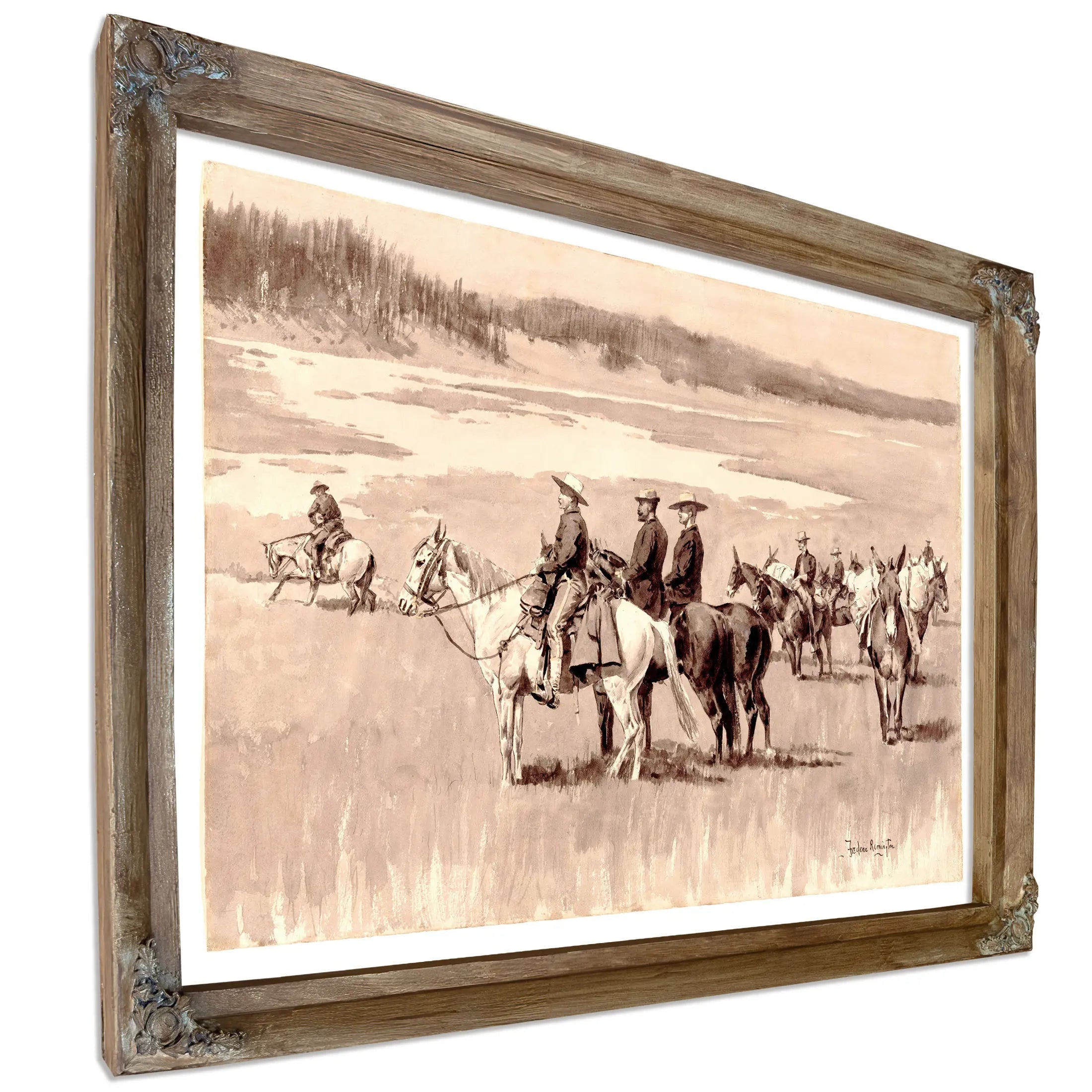 On The Head Waters Burgess Finding A Ford By Frederic Remington  by Frederic Remington