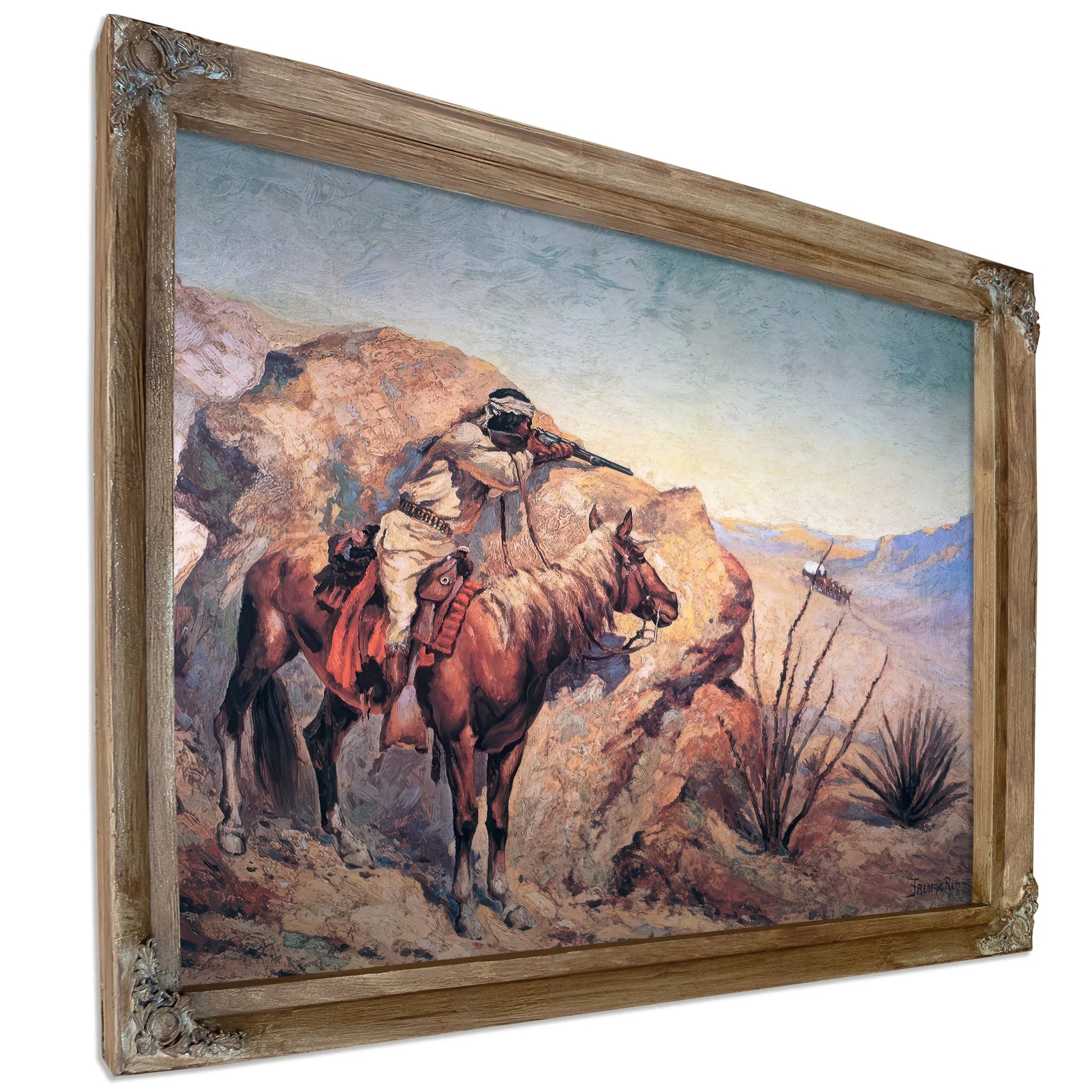 Apache Ambush Oil On Canvas by Frederic Remington