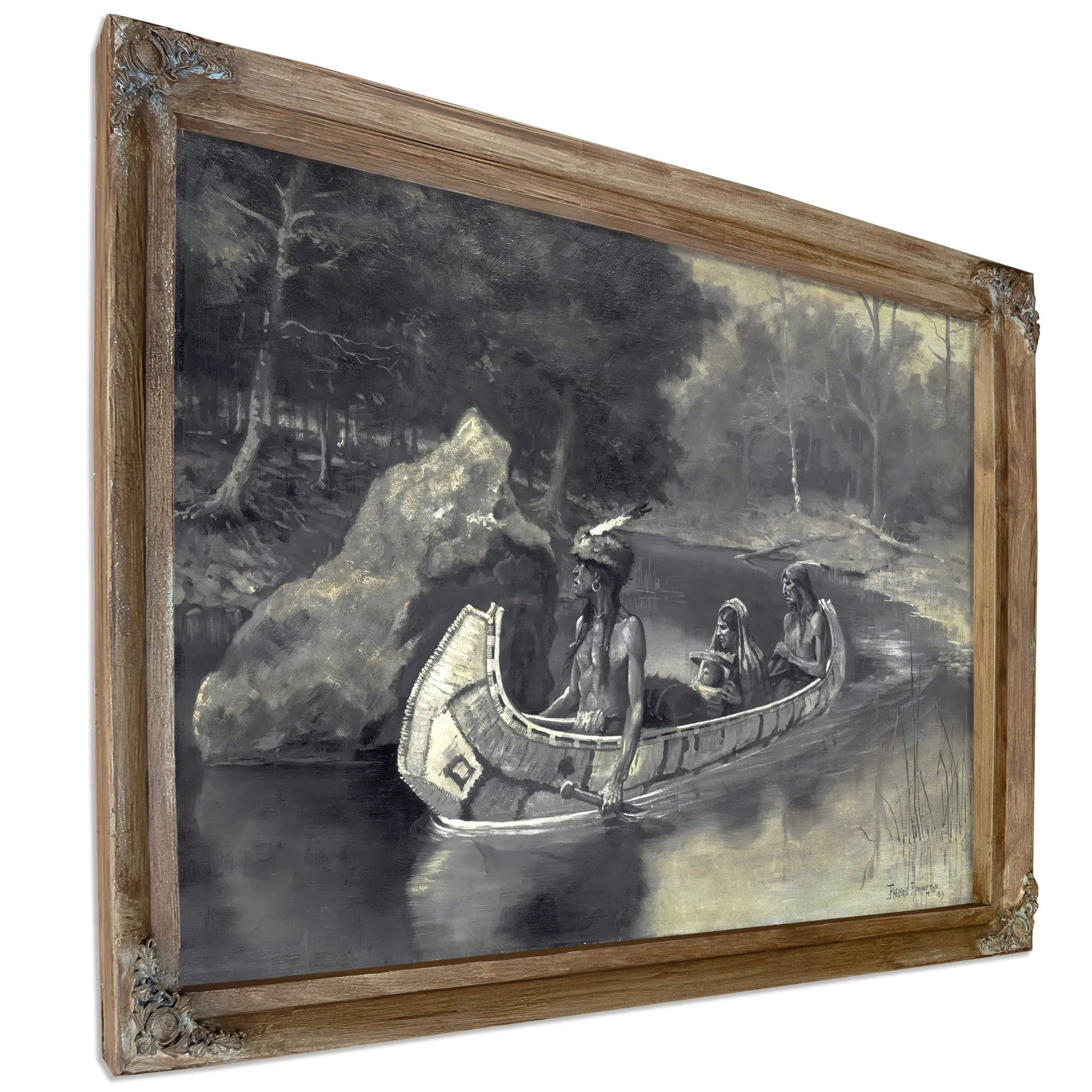 Pitched It Sheer Into The Riverwhere It Still Is Seen In The Summer  by Frederic Remington