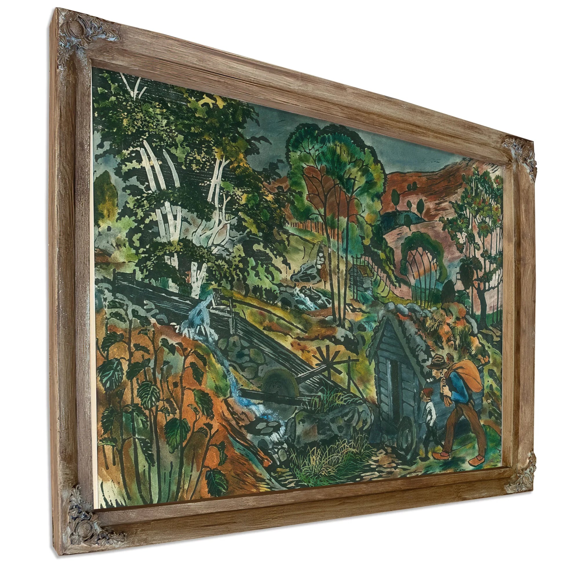 Milling Weather (Woodcut) 1 By Nicolai Astrup Fine Art Print
