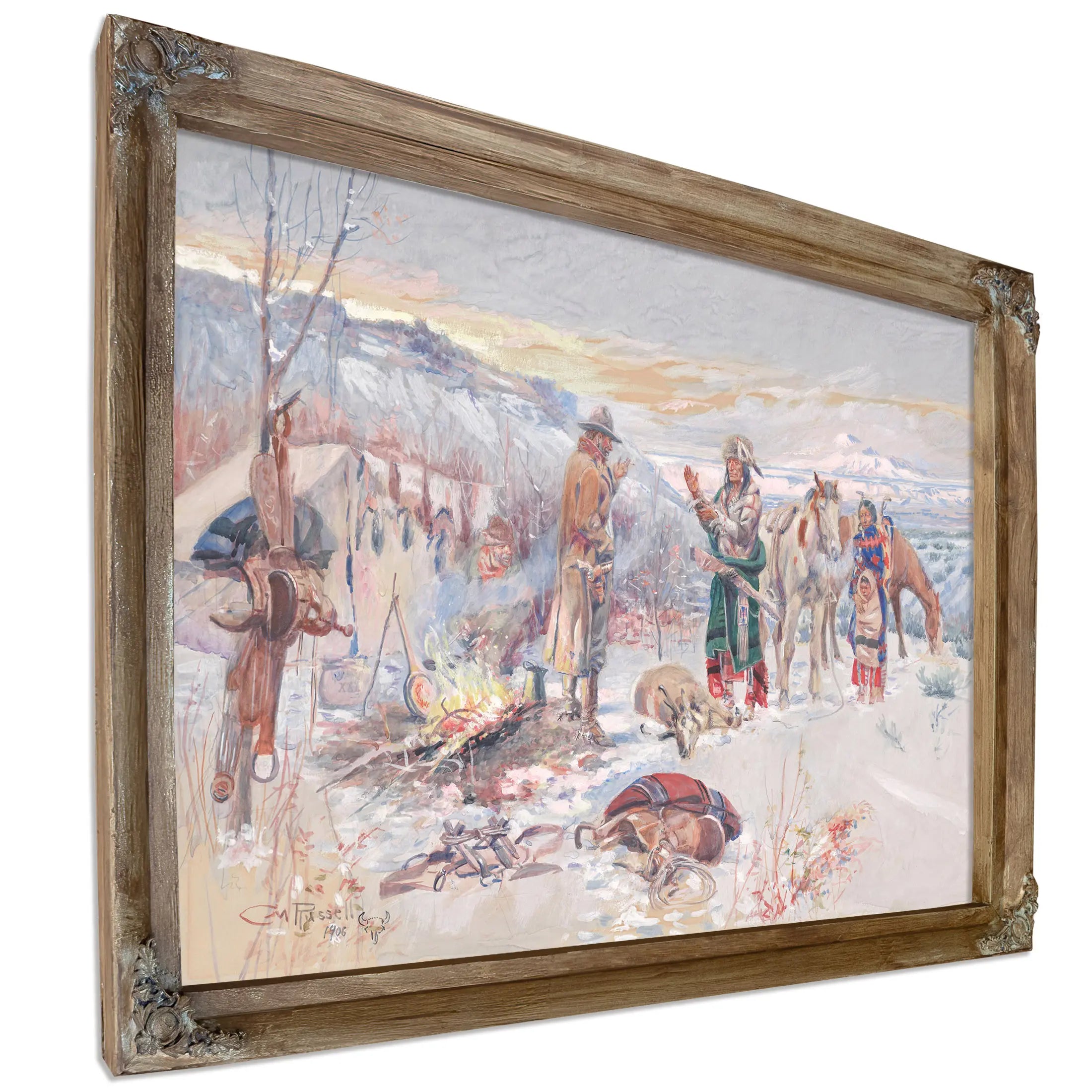 The Wolfer S Camp by Charles Marion Russell