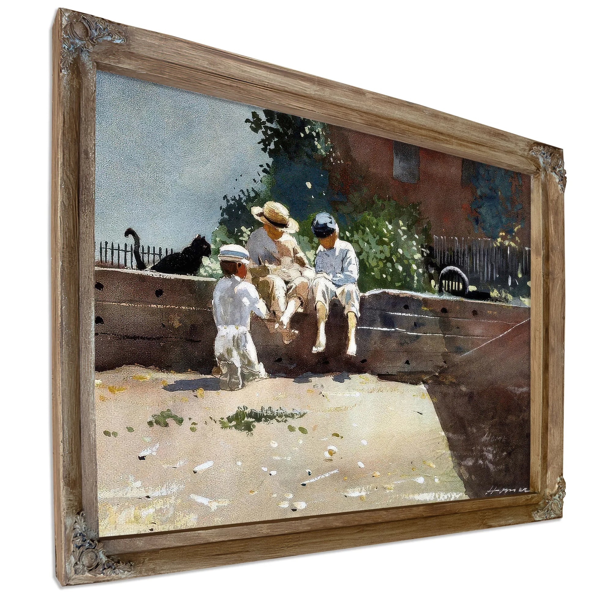 Boys And Kitten By Winslow Homer Fine Art Print