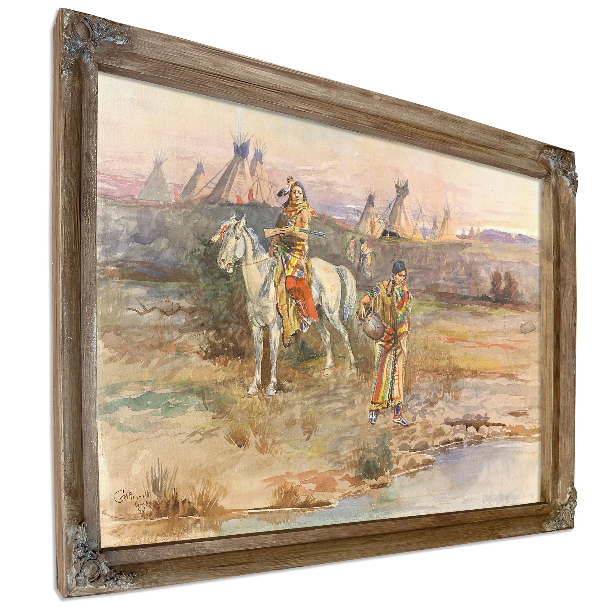 A Piegan Flirtation by Charles Marion Russell