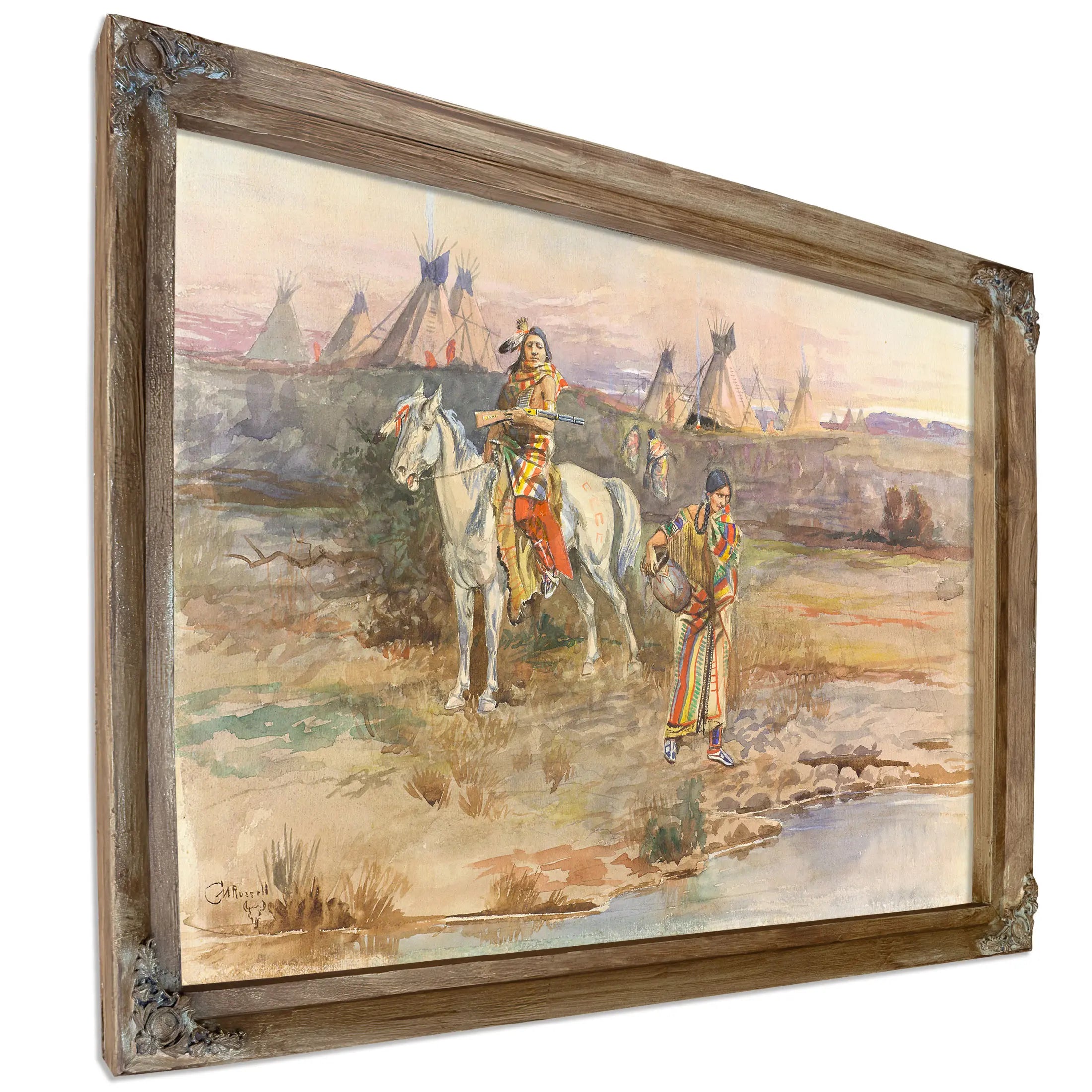A Piegan Flirtation by Charles Marion Russell